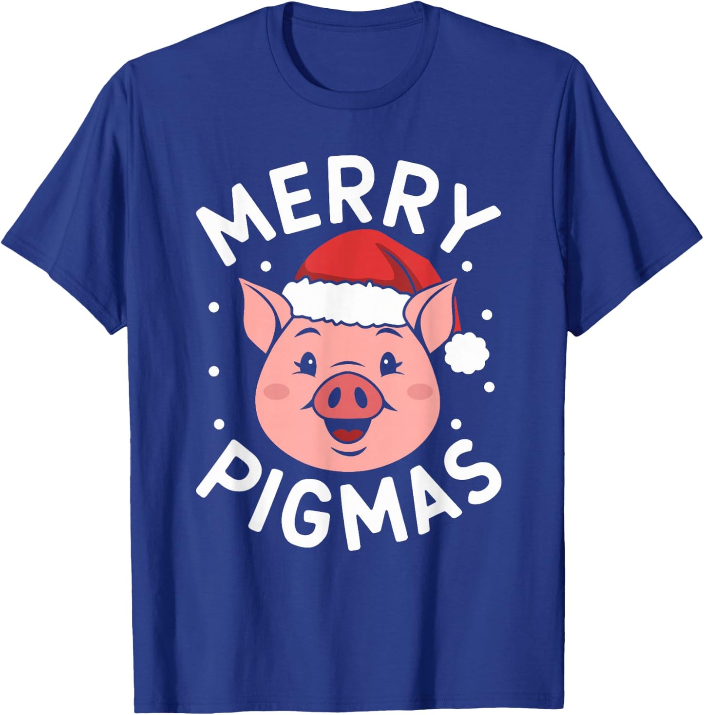 Merry Pigmas Funny Pig Christmas Santa Pig Xmas Farmer T-Shirt - T-Shirt | Royal