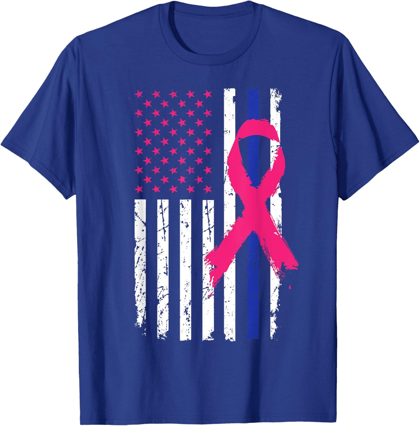 American Police Flag Cool Breast Cancer Awareness Gift Kids Men T-Shirt - T-Shirt | Royal