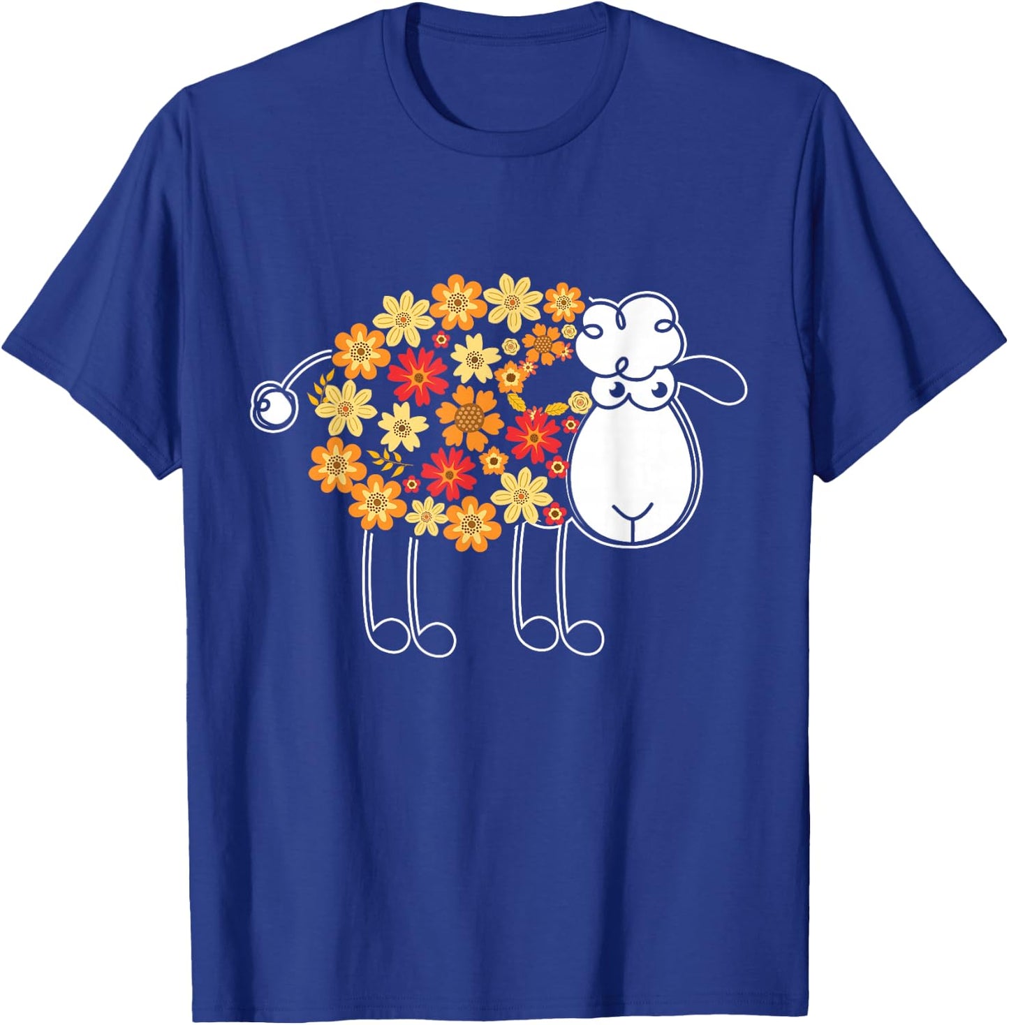 Funny Flower Sheep Design for Farming Lovers T-Shirt - T-Shirt | Royal