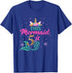 5th Birthday Girl Unicorn Shirt Mermaid Tail 5 Years Old T-Shirt - T-Shirt | Royal