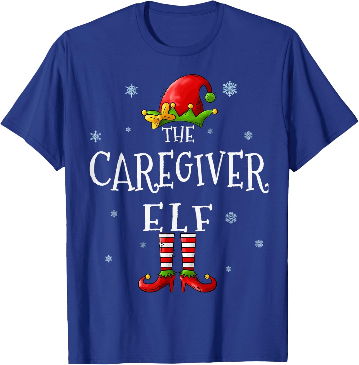 The Caregiver Elf Squad Funny Xmas Groupe Matching Christmas T-Shirt - T-Shirt | Royal
