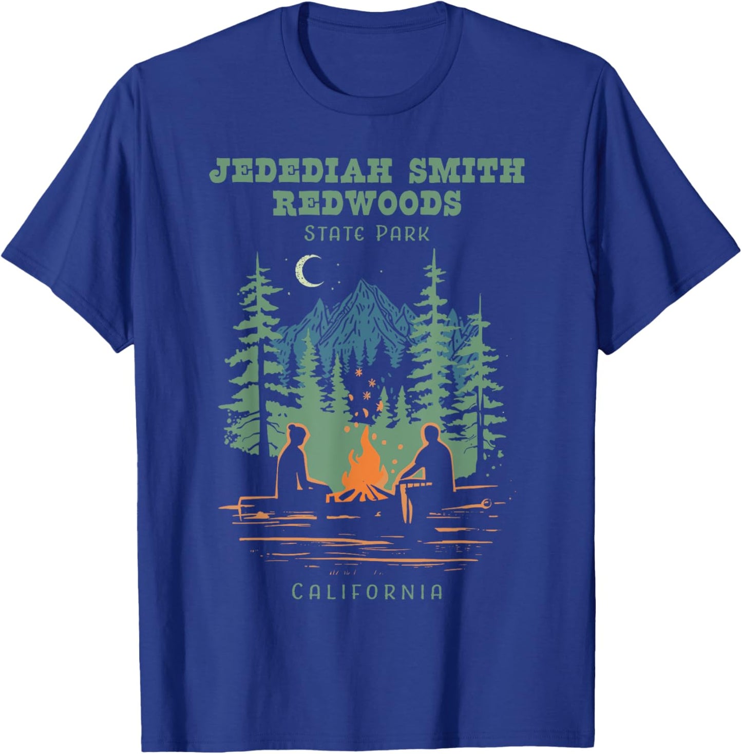 Jedediah Smith Redwoods State Park California Retro Vintage T-Shirt - T-Shirt | Royal