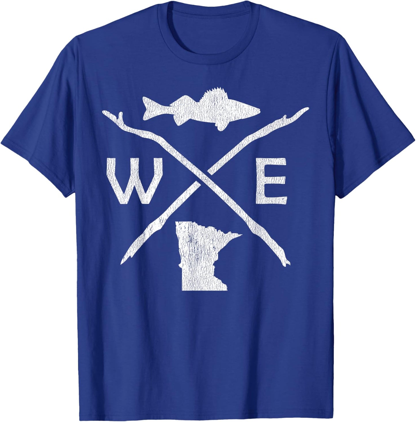 Walleye Fishing - Minnesota Walleye Fishing Compass Gift T-Shirt - T-Shirt | Royal