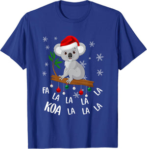 Fa la la Koala Cute Koala Bear in Christmas Hat Santa T-Shirt - T-Shirt | Royal
