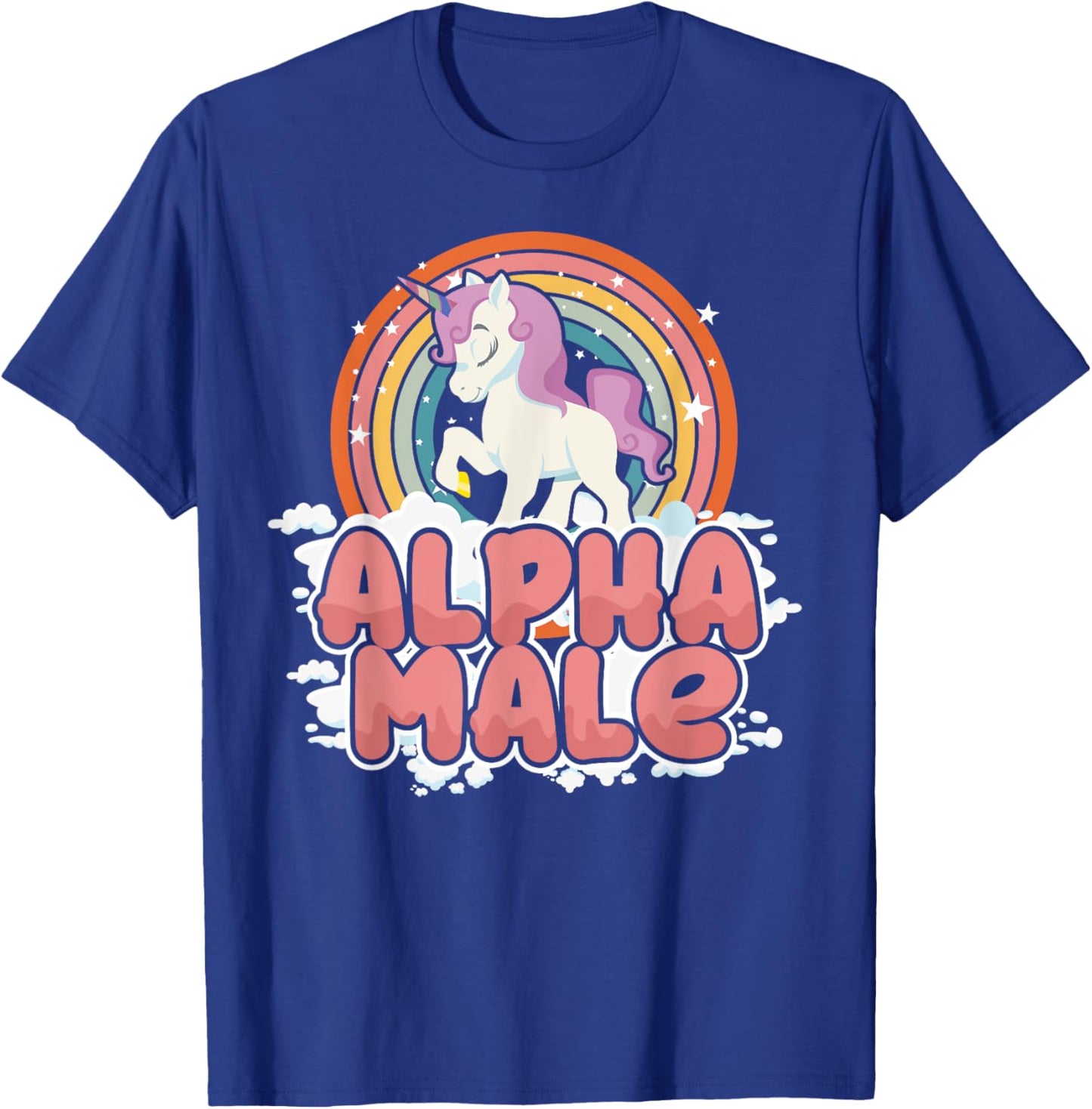 Funny Alpha Male Unicorn Lover Gift Rainbow Sarcastic T-Shirt - T-Shirt | Royal