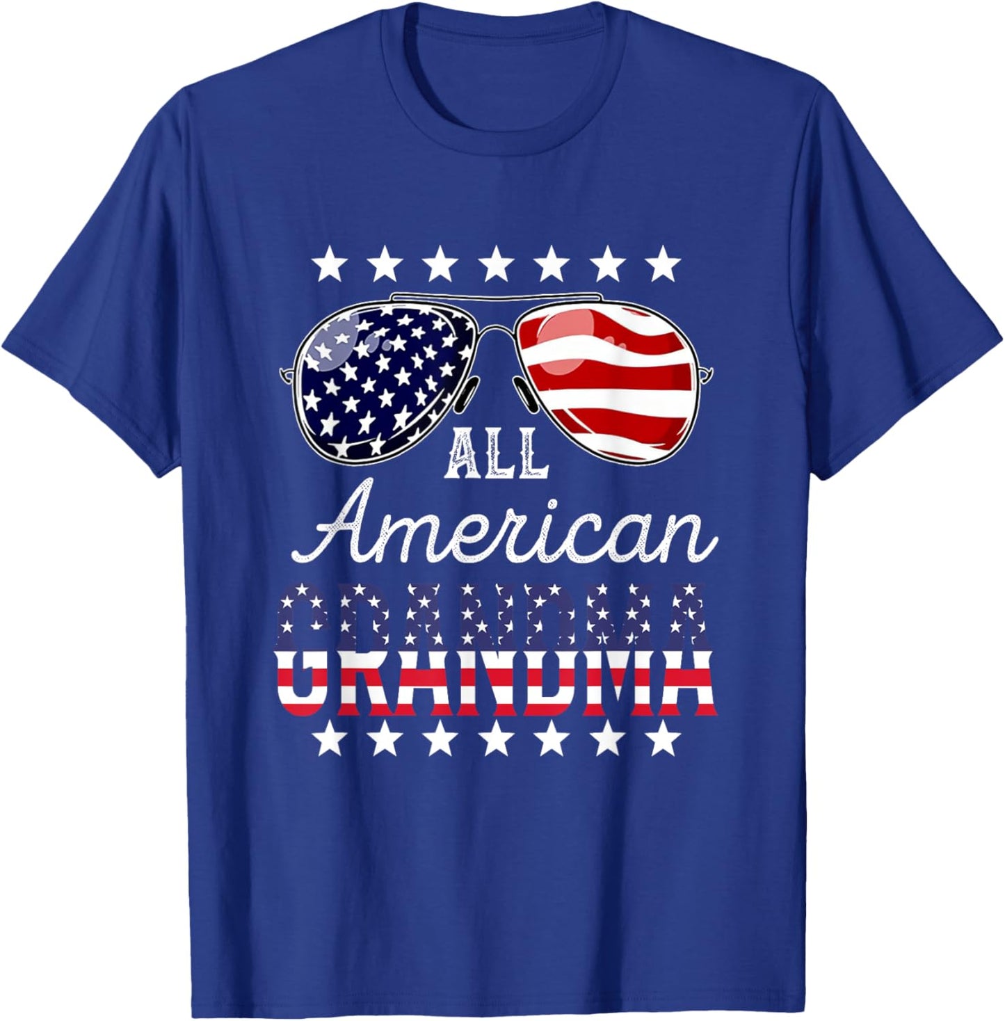All American Grandma 4th of July Sunglasses Family T-Shirt - T-Shirt | Royal