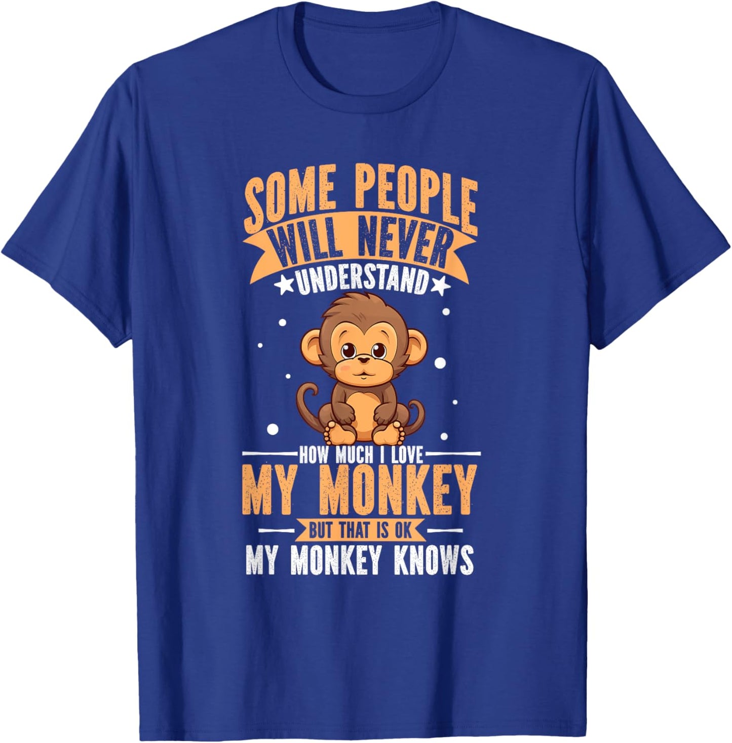 I Love My Monkey Funny Zoo Animal Lover Zoologist Gifts T-Shirt - T-Shirt | Royal