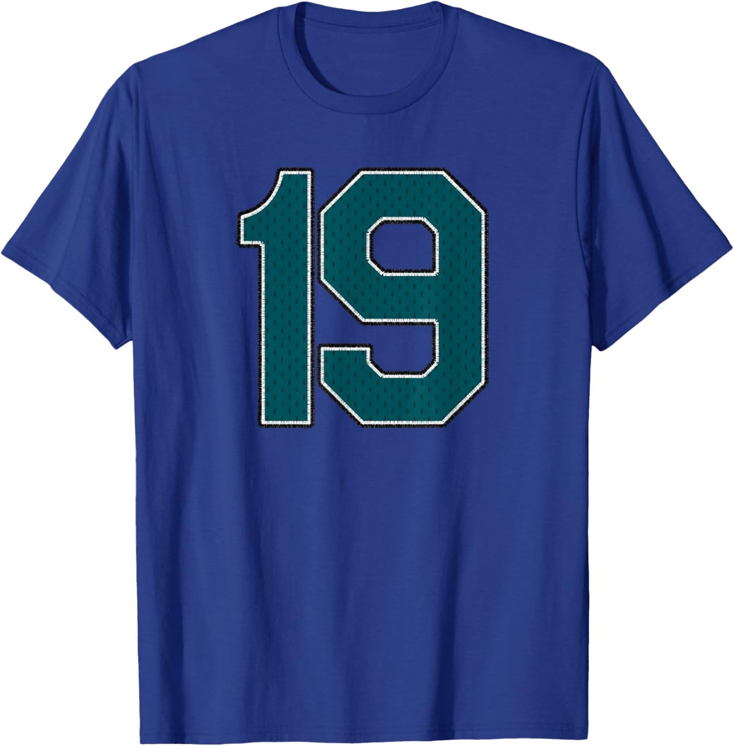 Player Dark Teal Green Number 19 Sports Fan Wear Supporter T-Shirt - T-Shirt | Royal