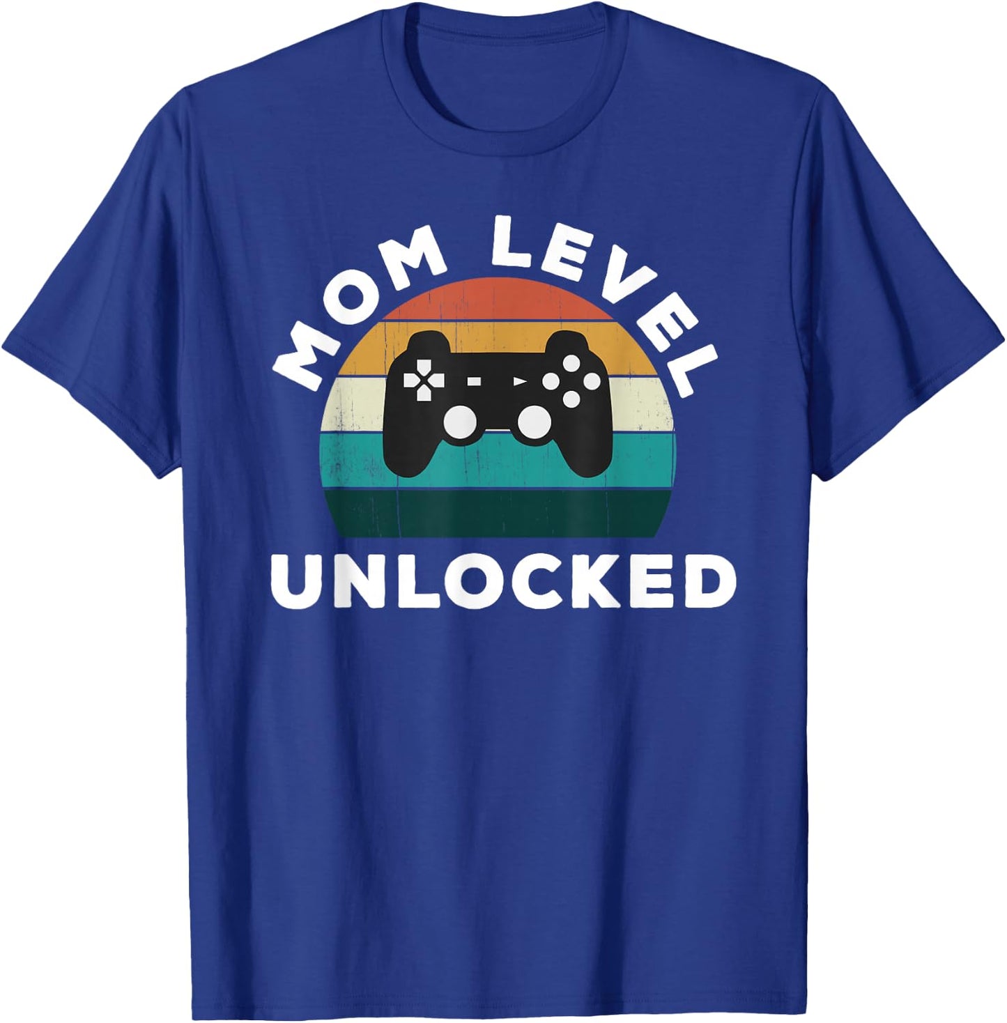 Mom Level Unlocked: Game Lover / Gamer New Baby Mother Mamma T-Shirt - T-Shirt | Royal