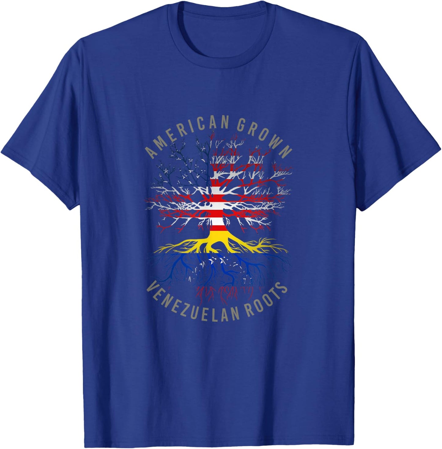 American Grown Venezuelan Roots USA Venezuela Flag Heritage T-Shirt - T-Shirt | Royal