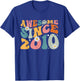 Awesome Since 2010 15th Birthday Retro Gifts Born in 2010 T-Shirt - T-Shirt | Royal