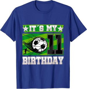 Soccer Birthday Party - 11th Birthday Boy 11 Years Old T-Shirt - T-Shirt | Royal