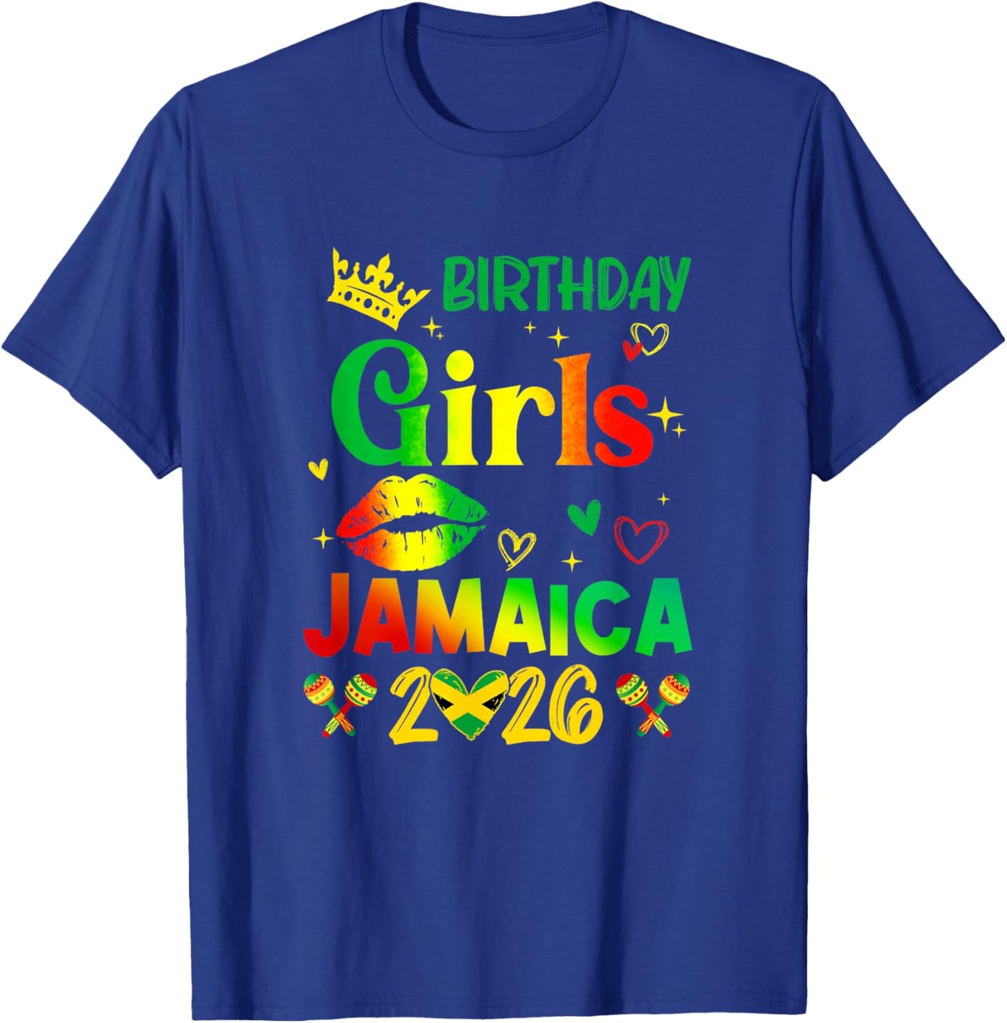 Funny Birthday Girl Jamaica 2026 Birthday Trip Vacation T-Shirt - T-Shirt | Royal