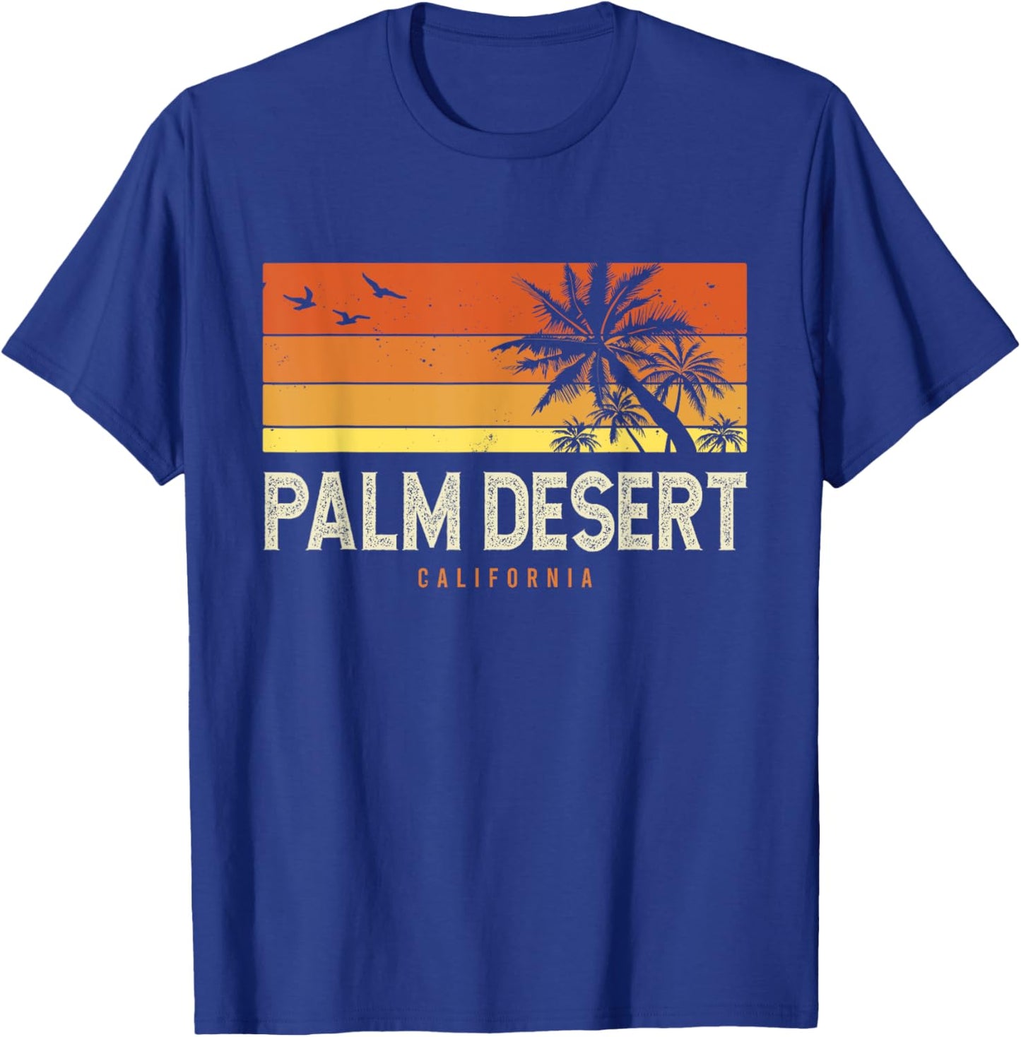 Retro Palm Desert California CA Vintage Palms Sunset T-Shirt - T-Shirt | Royal