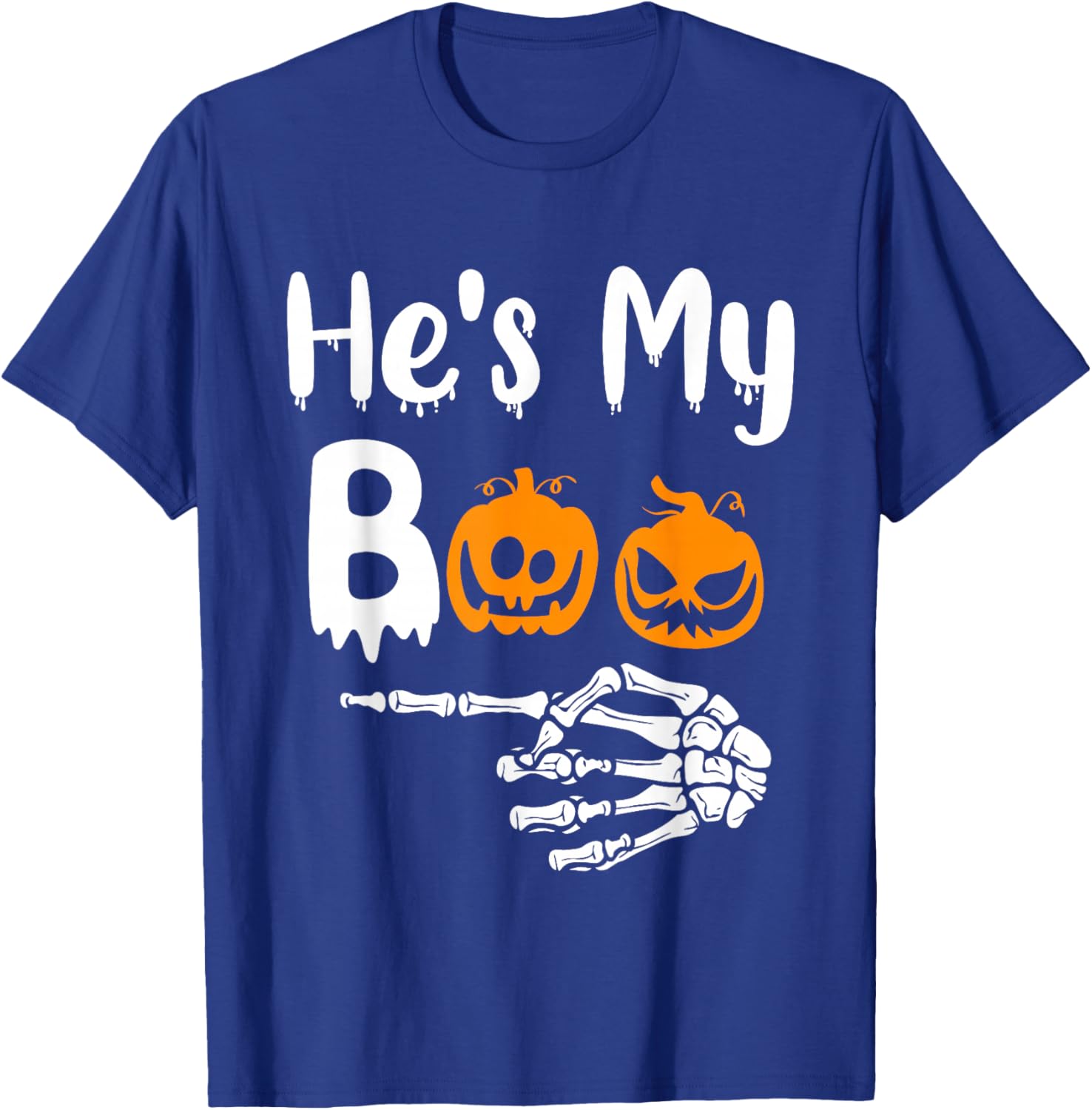 She's My Boo Matching Halloween Pajama Couples He's My Boo T-Shirt - T-Shirt | Royal