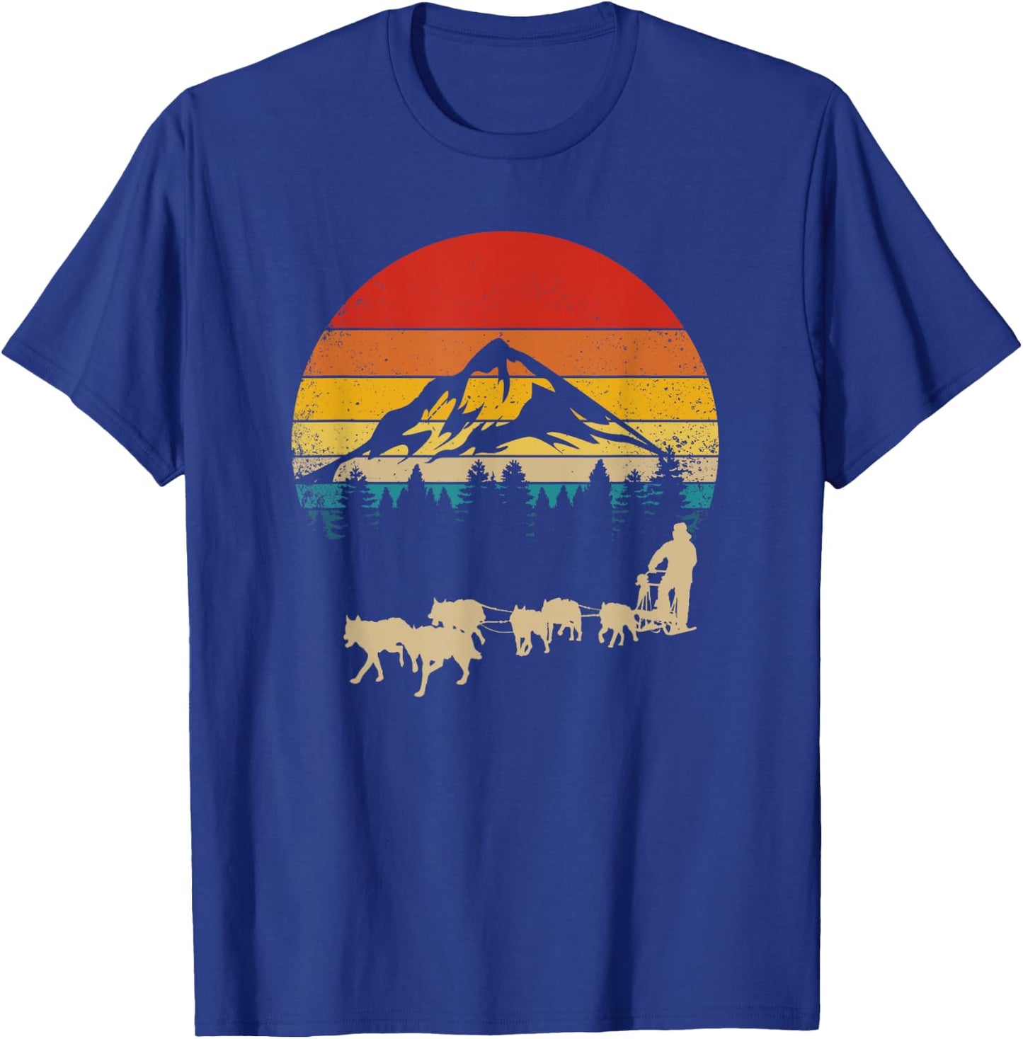 Funny Dog Sledding Men Women Kids T-Shirt - T-Shirt | Royal