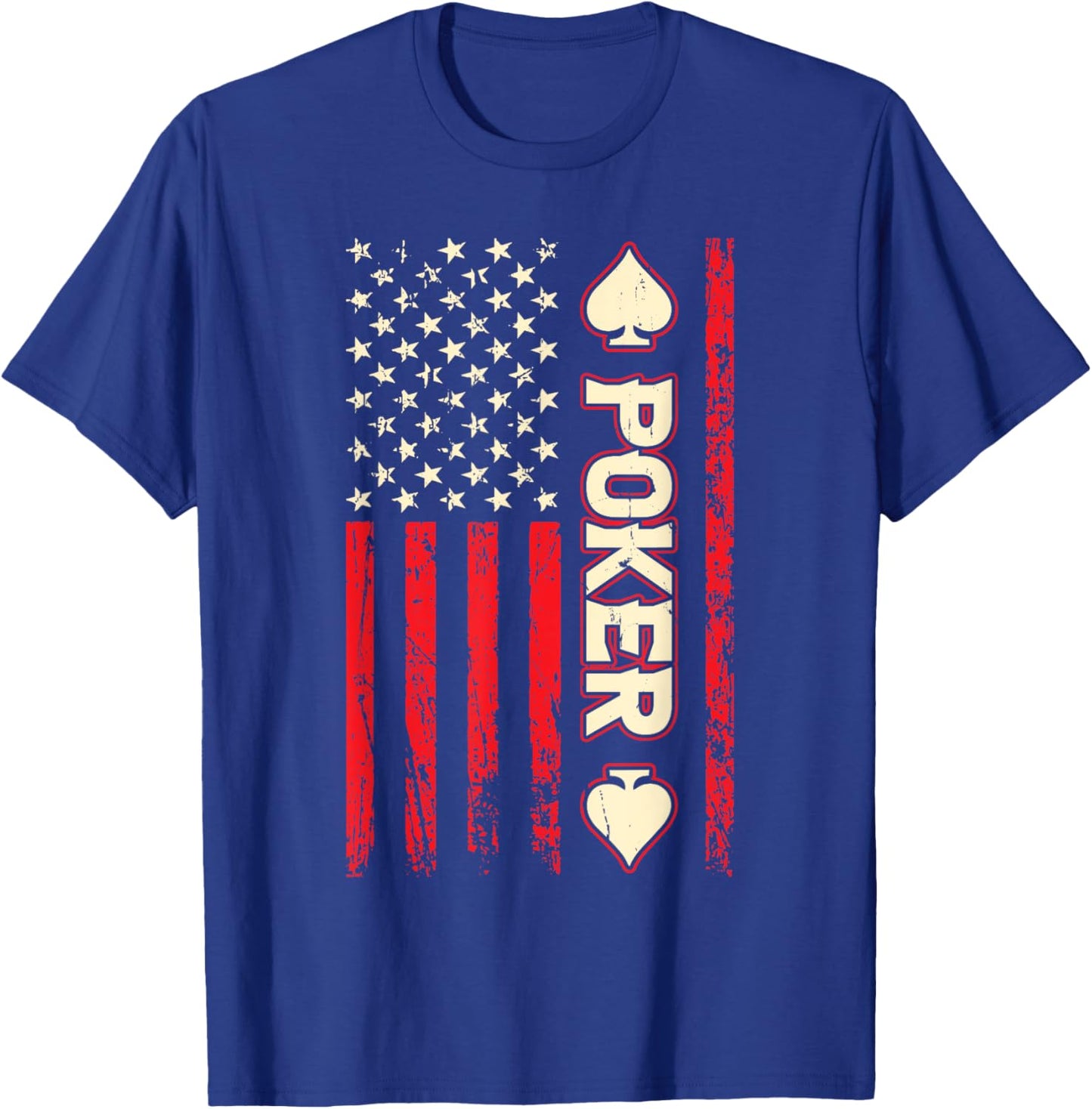 Funny Poker American USA Flag Poker Player Men T-Shirt - T-Shirt | Royal