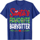Santa's Favourite Babysitter Christmas Santa Hat Lights T-Shirt - T-Shirt | Royal