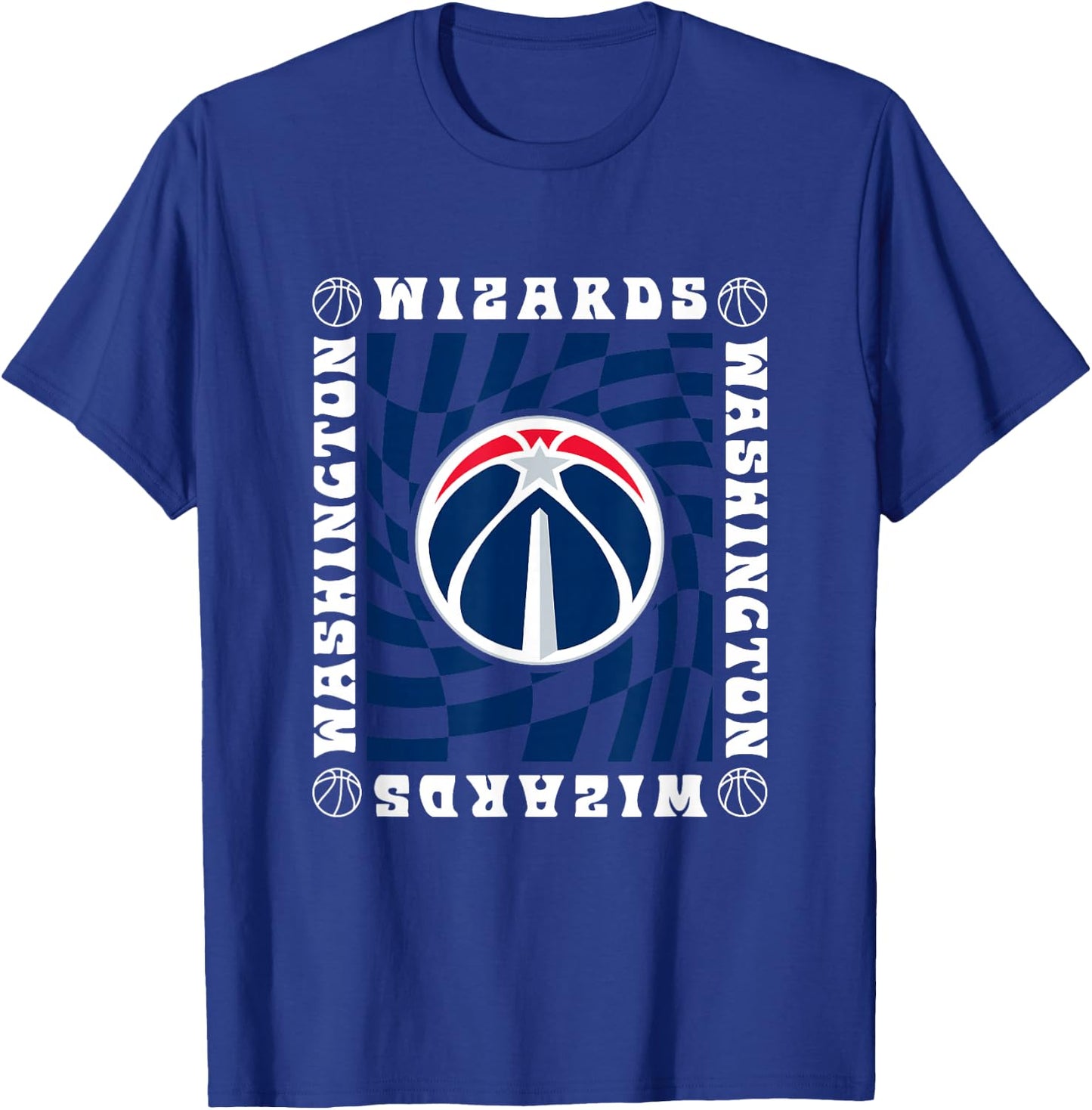 NBA Washington Wizards Retro Checkerboard Wave T-Shirt - T-Shirt | Royal