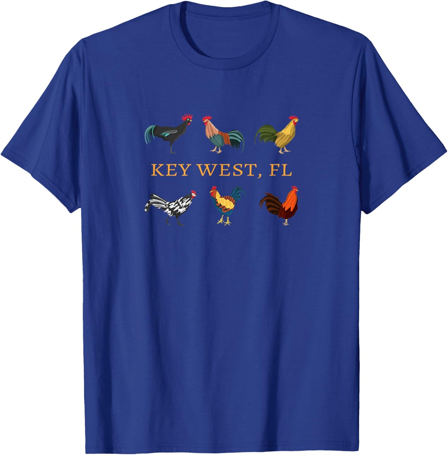Key West, FL - Chicken / Rooster Souvenir T-Shirt - T-Shirt | Royal