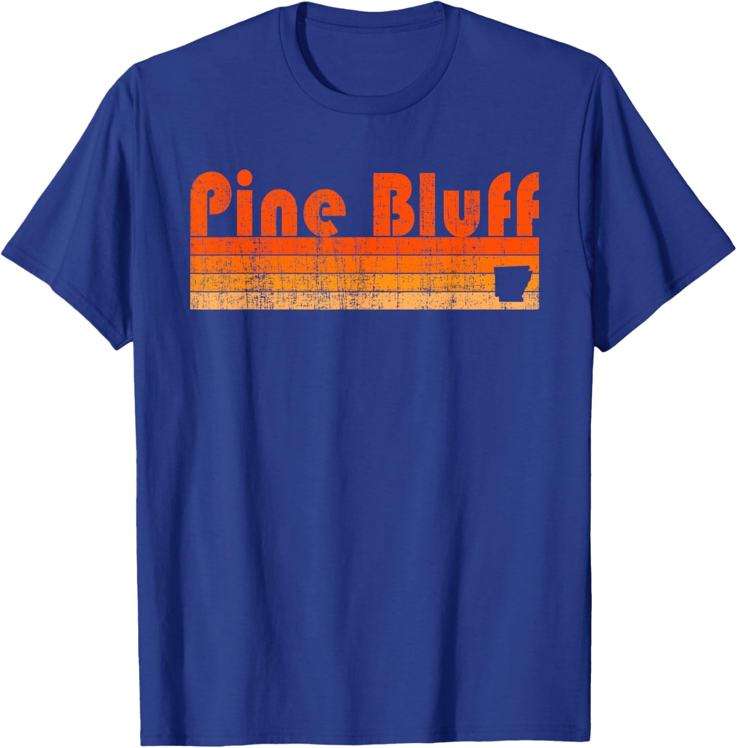 Pine Bluff, Arkansas Retro 80s Style T-Shirt - T-Shirt | Royal