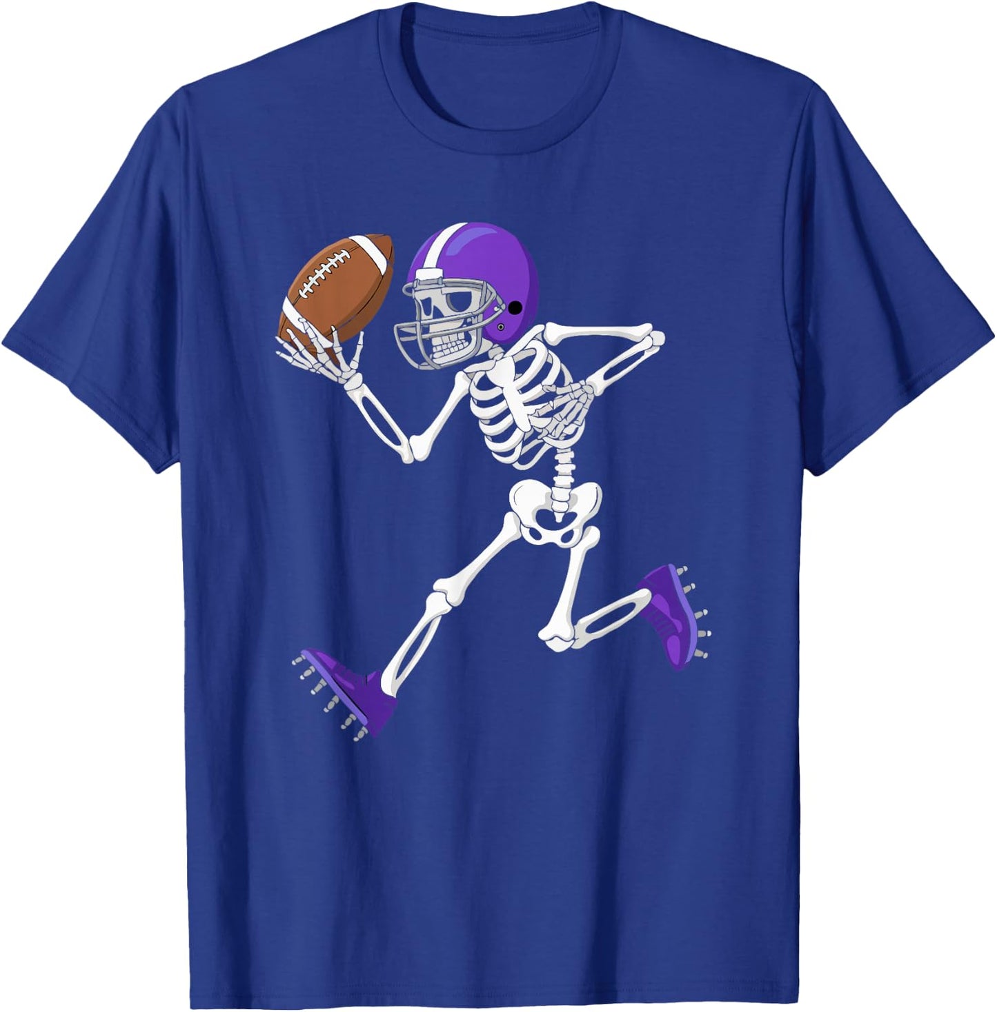 American Football Skeleton Player Funny Halloween Men Boys T-Shirt - T-Shirt | Royal