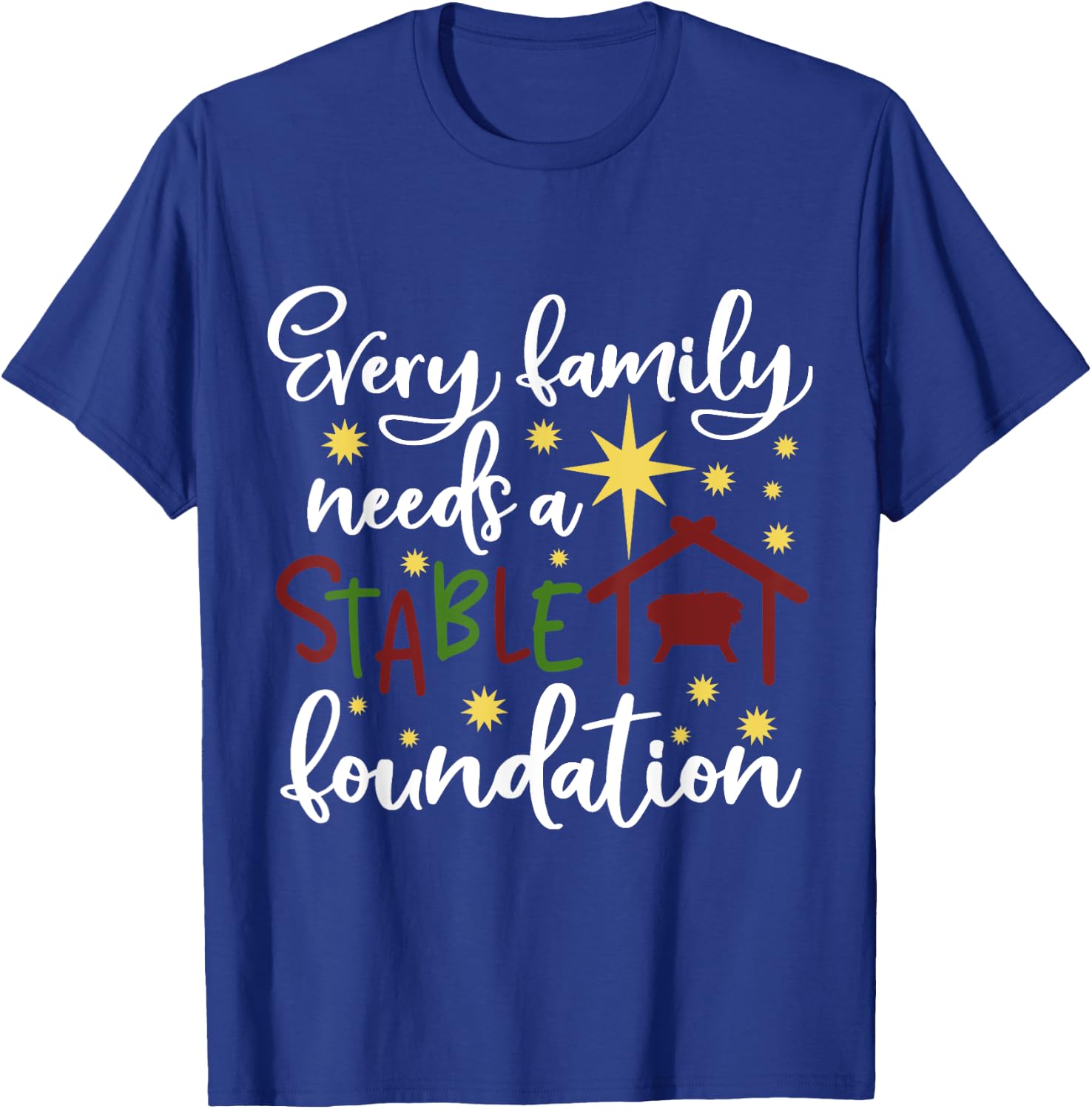 Christmas Christian Saying Religious Quote Family Xmas Gift T-Shirt - T-Shirt | Royal