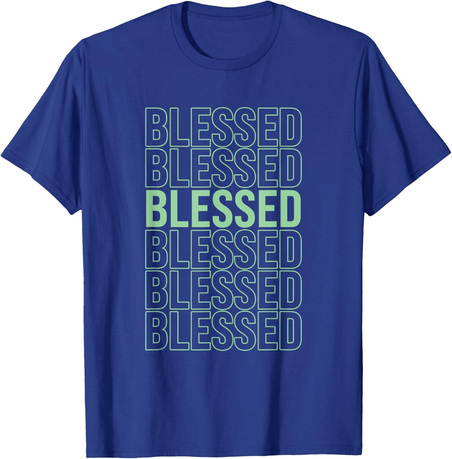 Green BLESSED Pale Light Green Color Graphic T-Shirt - T-Shirt | Royal