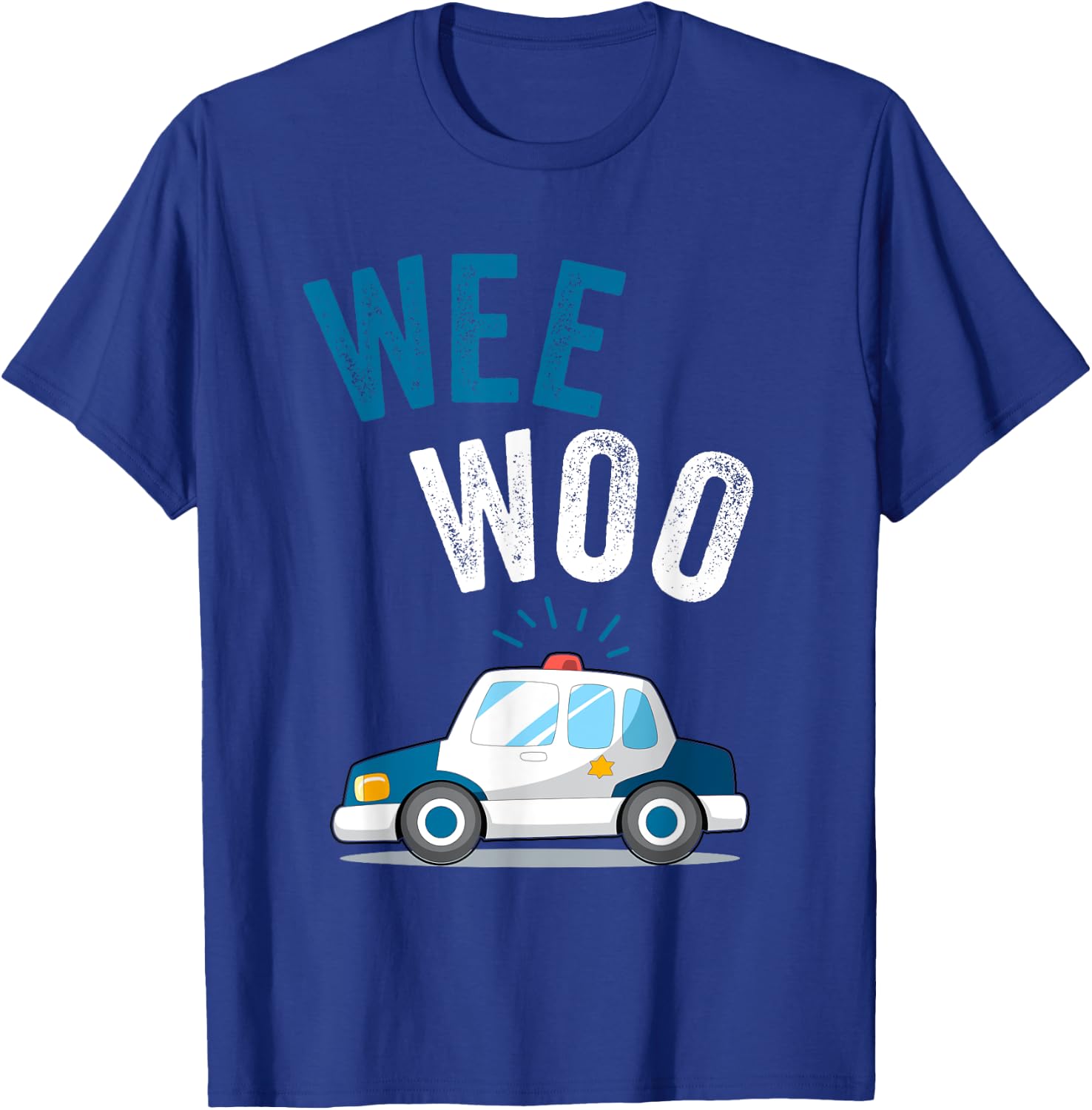 Wee Woo Police Car Funny Cute T-Shirt - T-Shirt | Royal