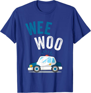 Wee Woo Police Car Funny Cute T-Shirt - T-Shirt | Royal