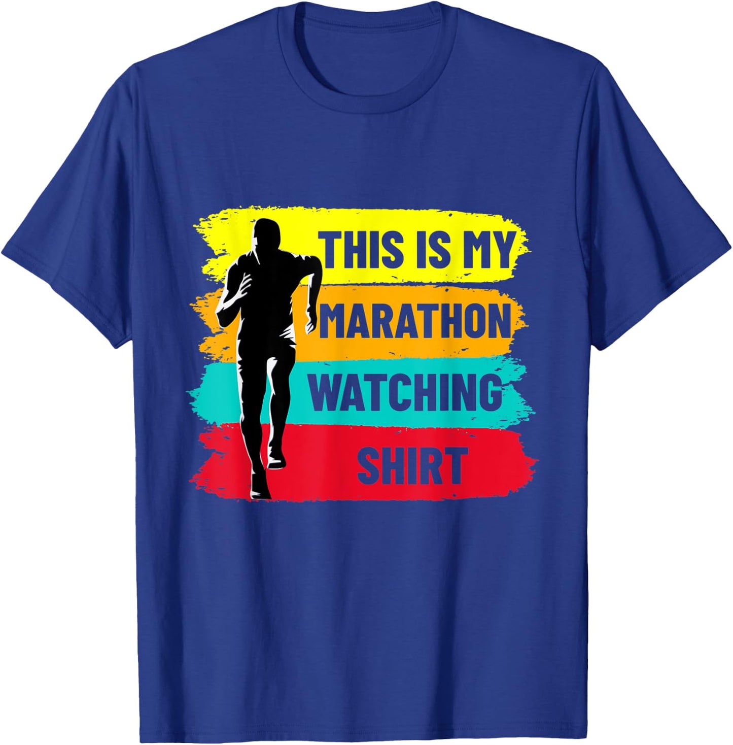 Retro Marathoner Runner Running This Is My Marathon Watching T-Shirt - T-Shirt | Royal