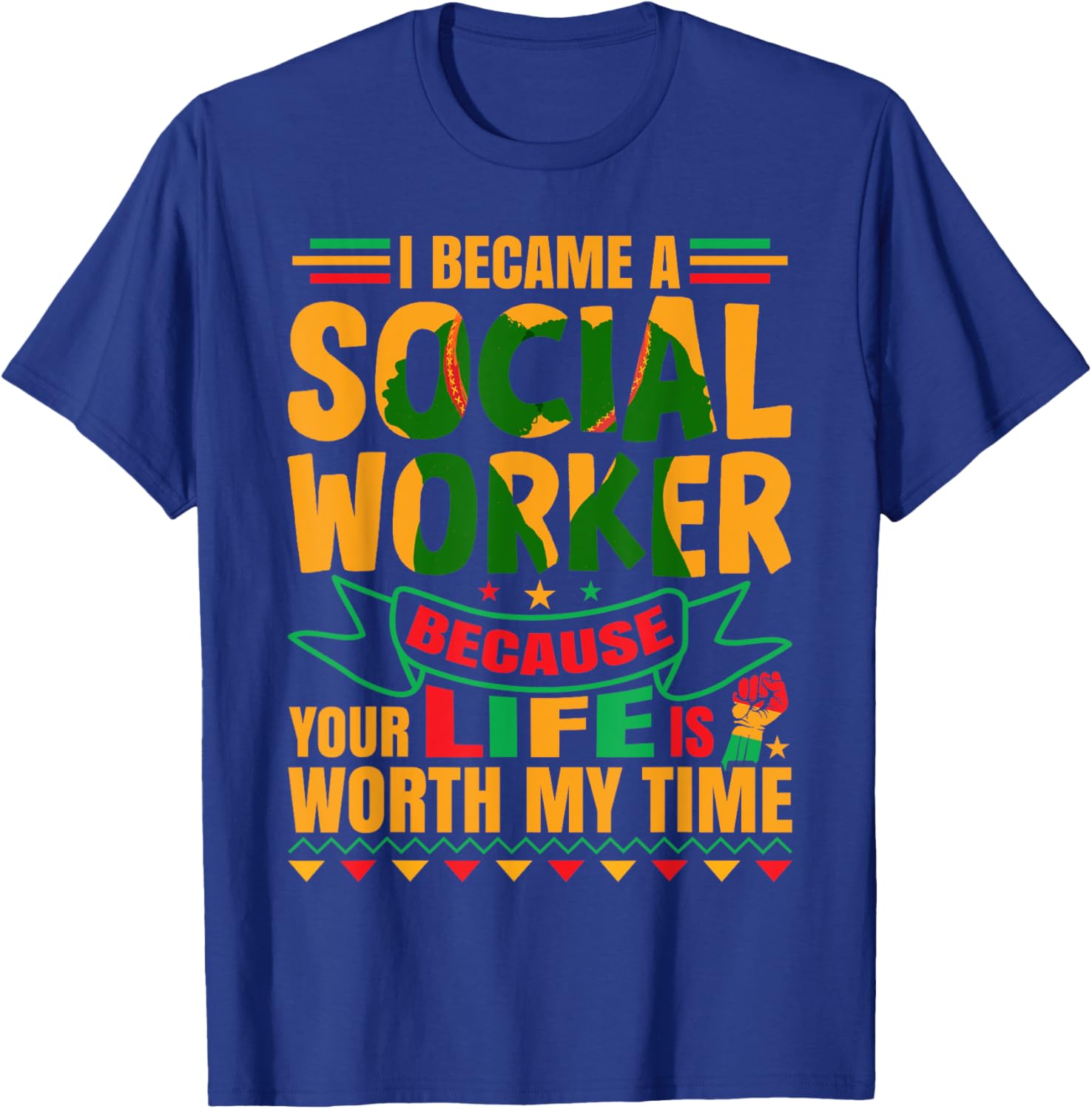 Black Social Worker Social Work Social Work Appreciation T-Shirt - T-Shirt | Royal
