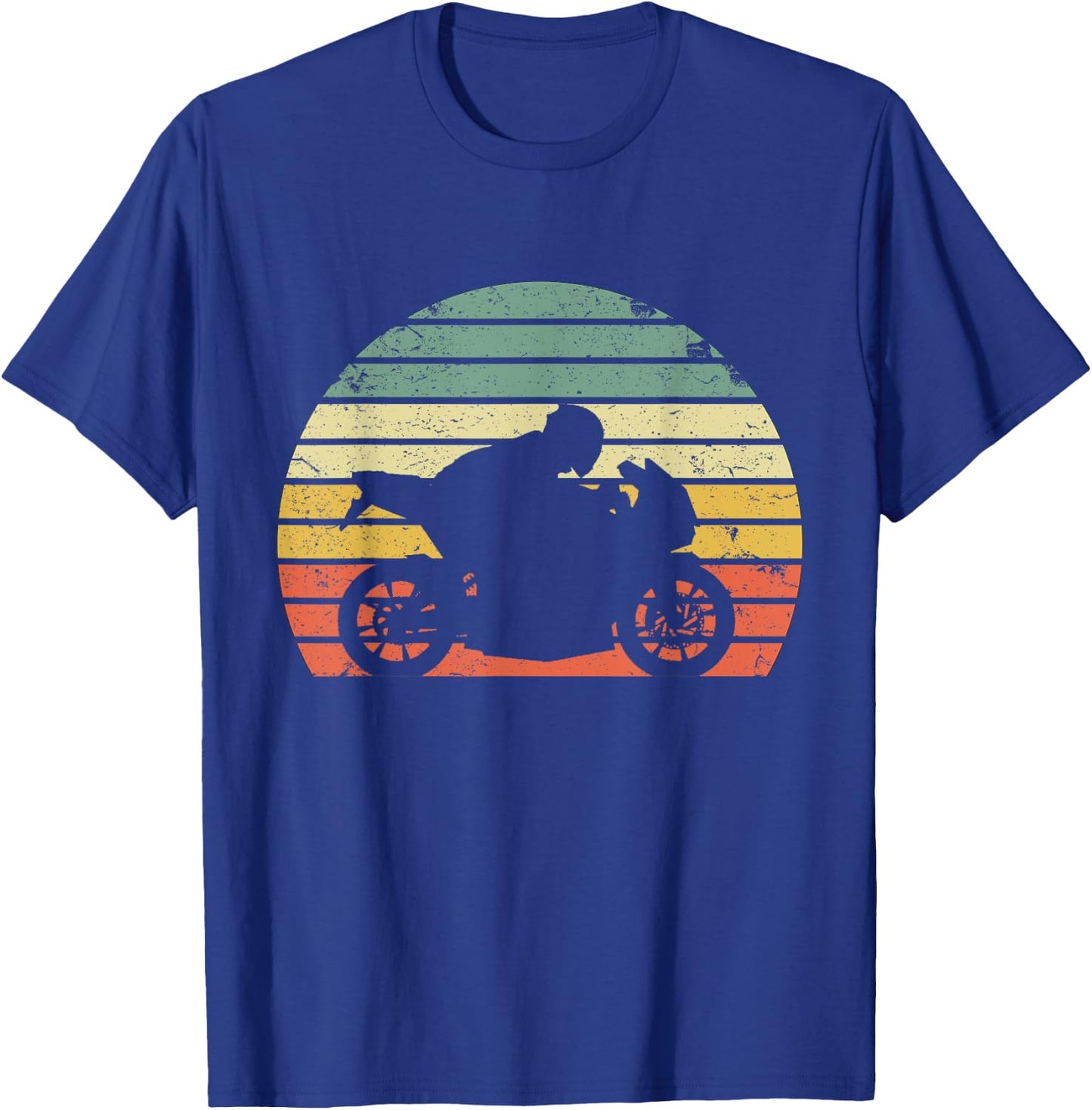 Vintage Biker Motorcycle Shirt Silhouette Retro T-Shirt - T-Shirt | Royal