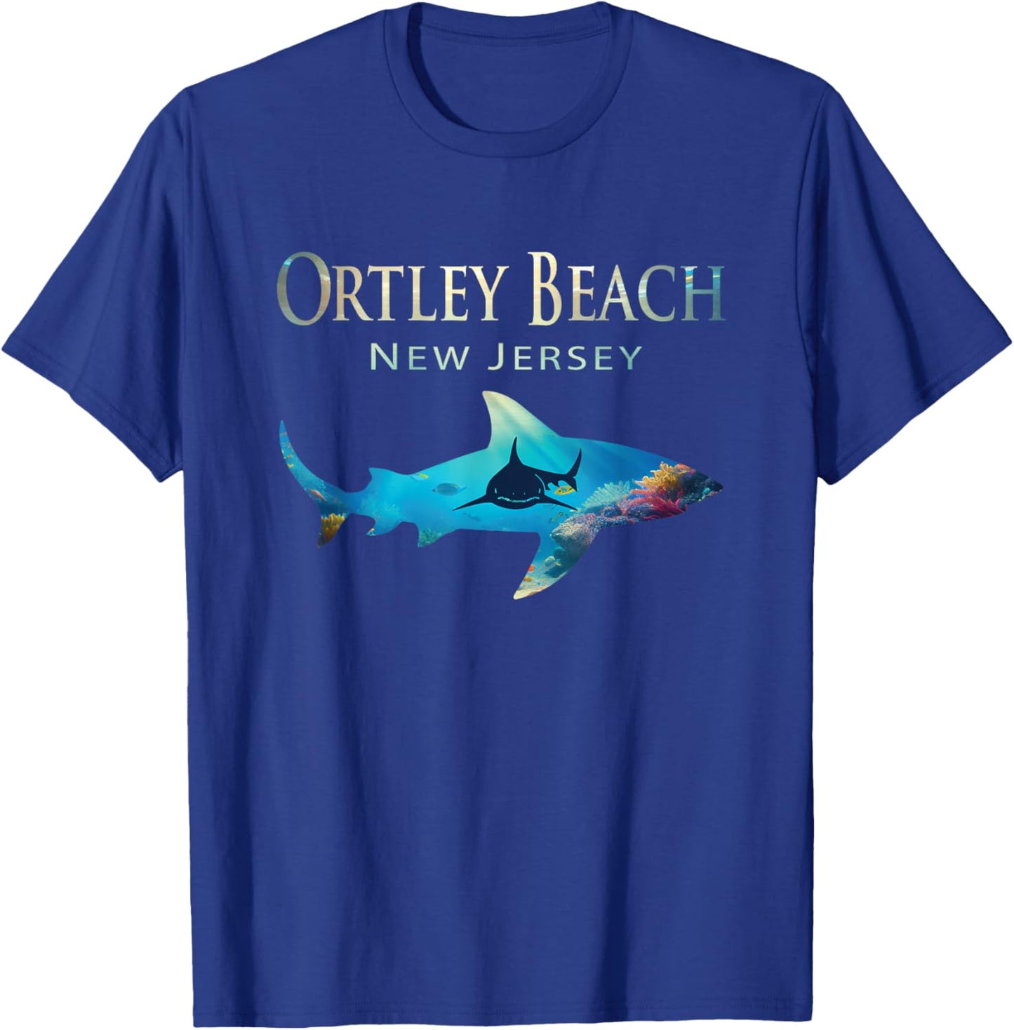 Ortley Beach Retro Ortley Beach Nj Shark T-Shirt - T-Shirt | Royal