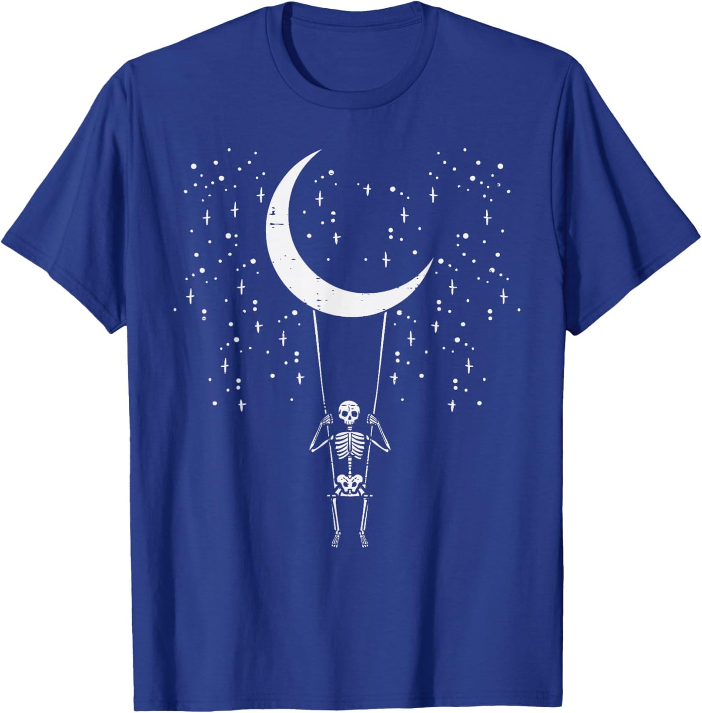 Halloween Skeleton Moon Swing Vintage Costume Men Women Kids T-Shirt - T-Shirt | Royal