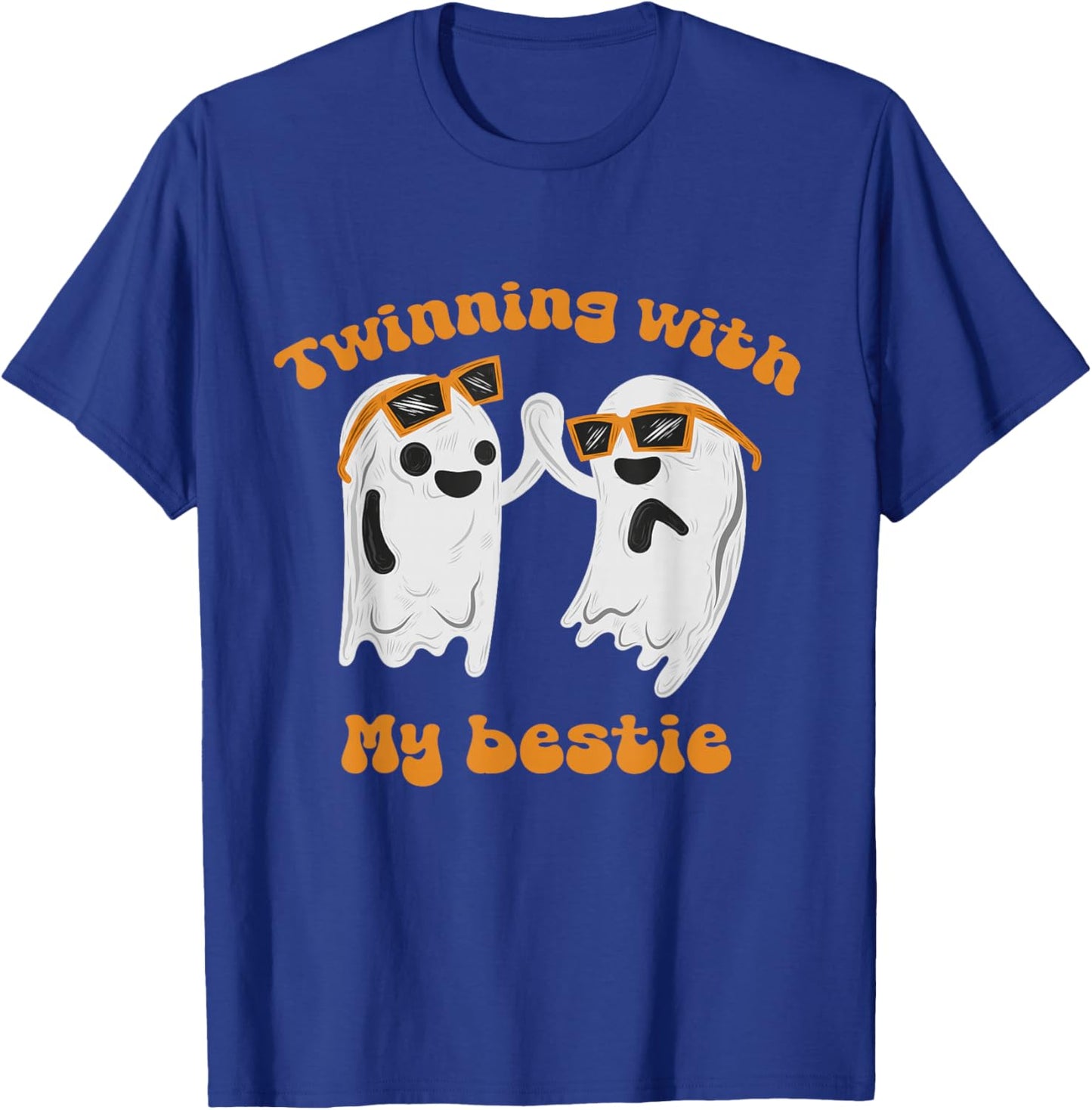 Twinning With My Bestie Halloween Ghost And Men T-Shirt - T-Shirt | Royal