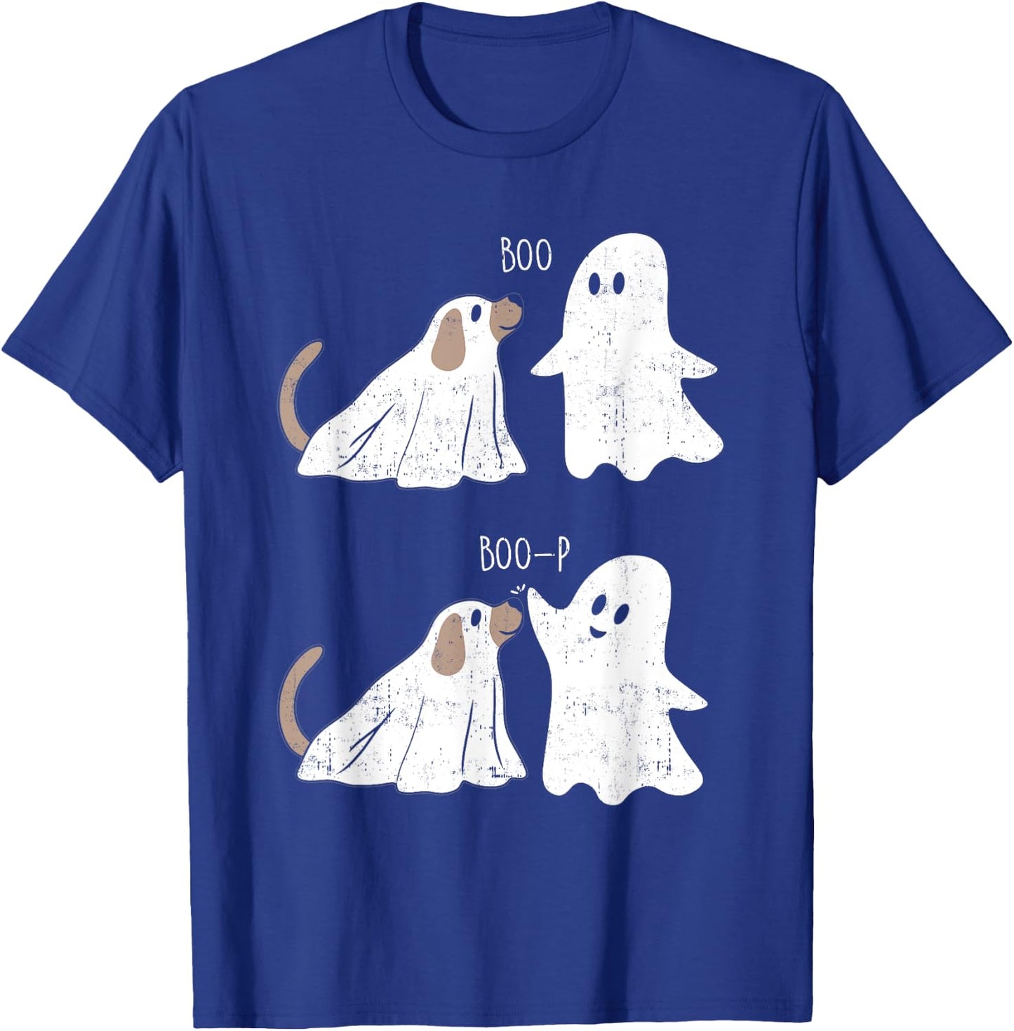 Retro Vintage Boo Boop Ghost And Dog Halloween Funny T-Shirt - T-Shirt | Royal