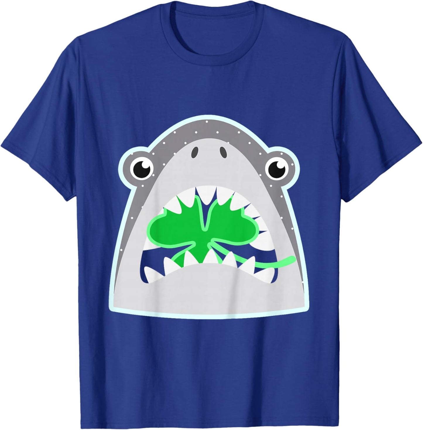Toddler St Patricks Day Shark Shamrock Boys Lucky Clover T-Shirt - T-Shirt | Royal