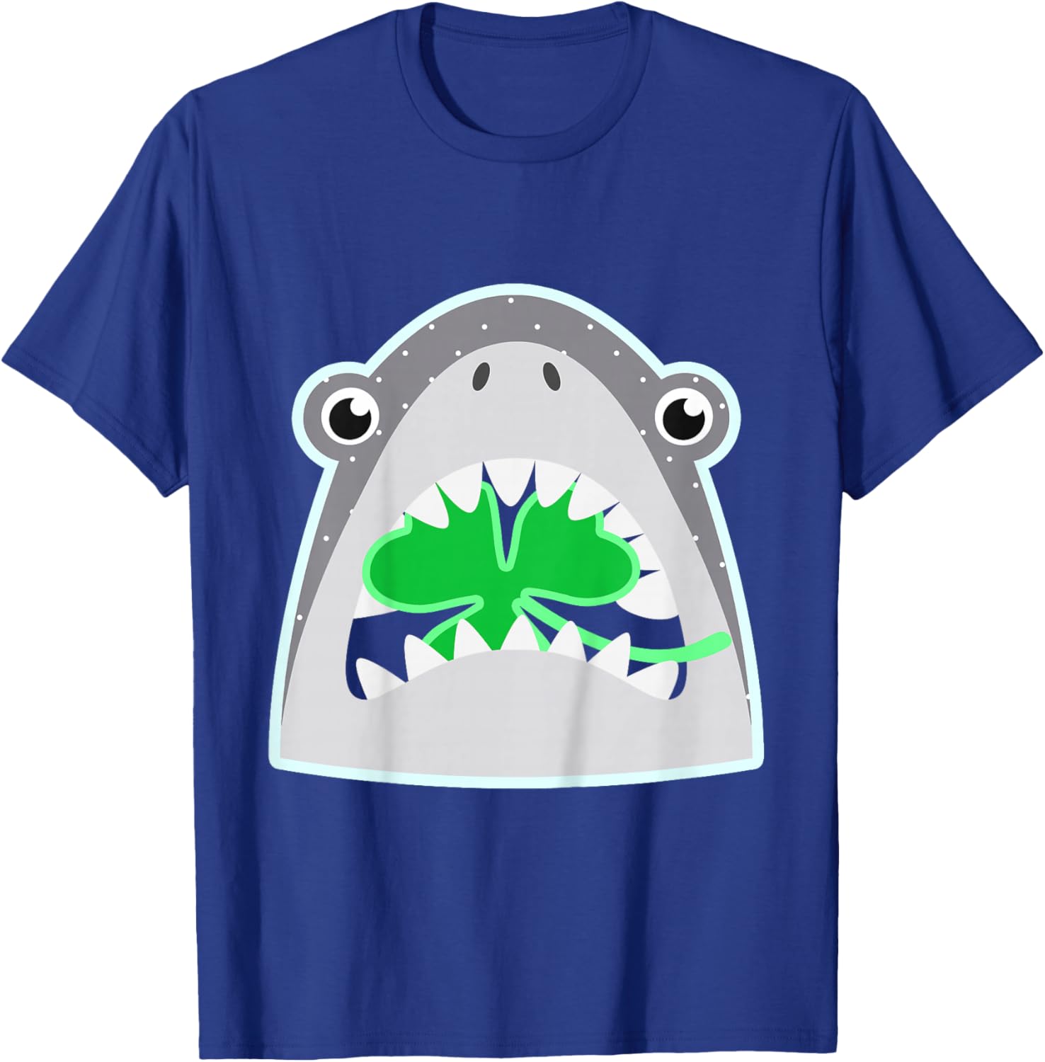 Toddler St Patricks Day Shark Shamrock Boys Lucky Clover T-Shirt - T-Shirt | Royal