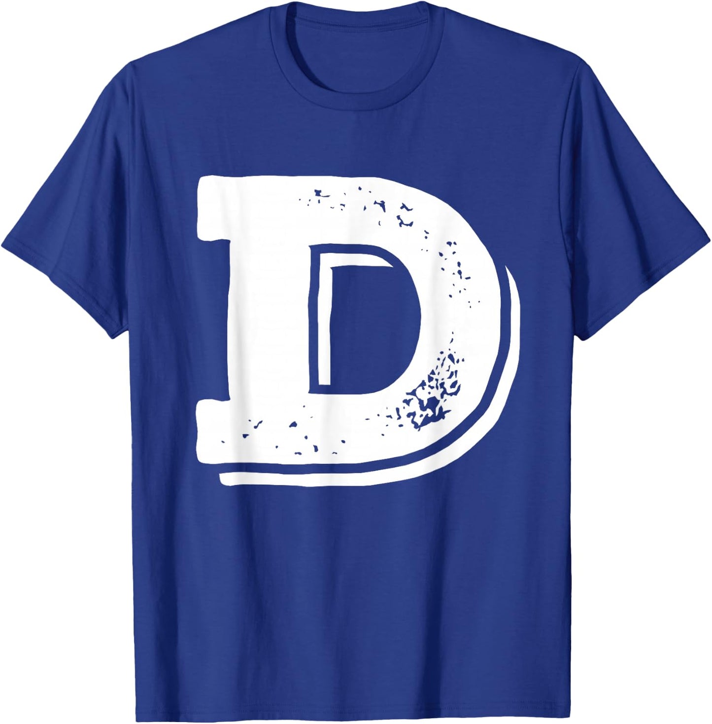 Athletic Sport School University Initial Team Name Letter D Capital Alphabet College Varsity Monogram Club - Black, -Kids, Small, Short Sleeve, Classic Fit T-Shirt - T-Shirt | Royal