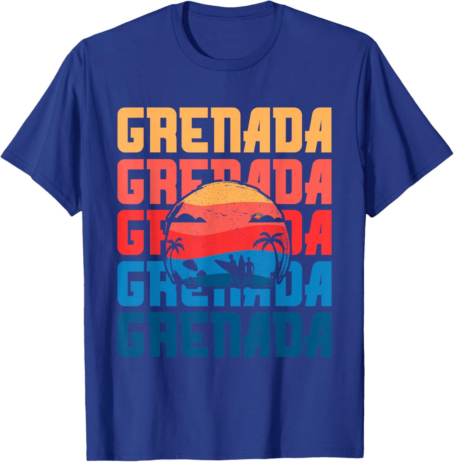 Grenada Vacation Grenadian Surfing Souvenir Retro T-Shirt - T-Shirt | Royal