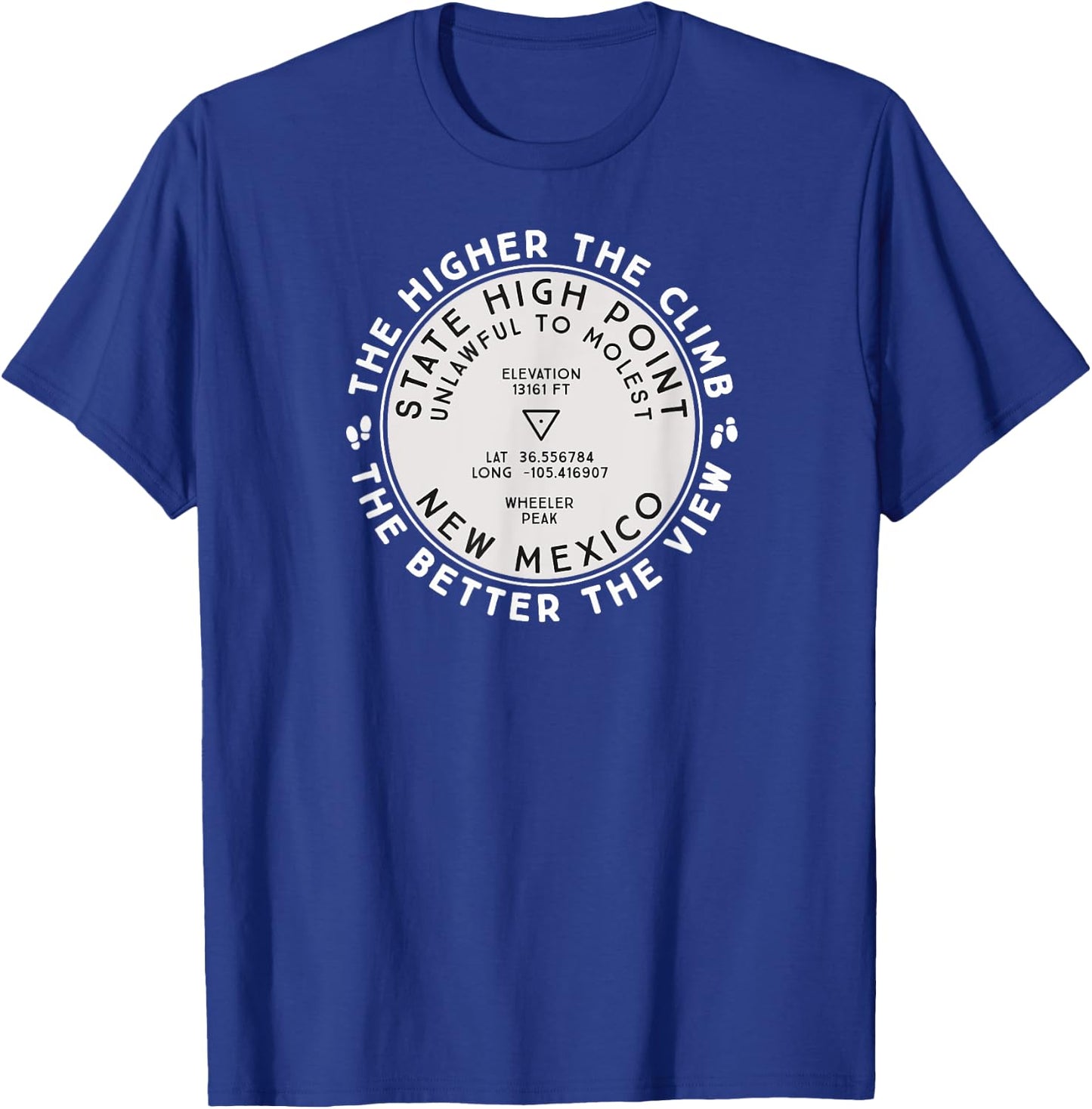 State High Point New Mexico Wheeler Peak Hiking Gift T-Shirt - T-Shirt | Royal