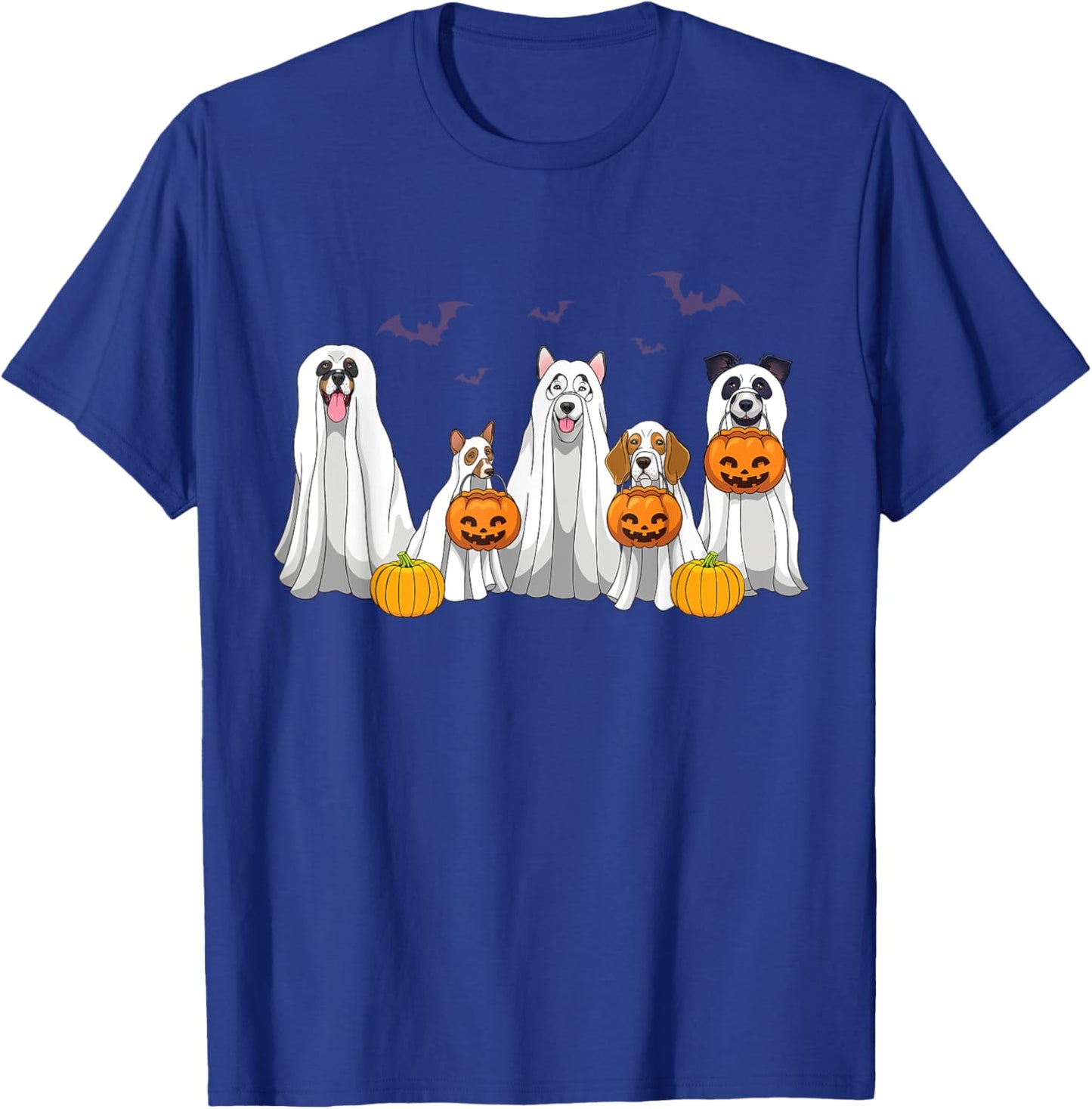 Halloween Dogs Ghost Pumpkins Spooky Dog Lover Gift T-Shirt - T-Shirt | Royal