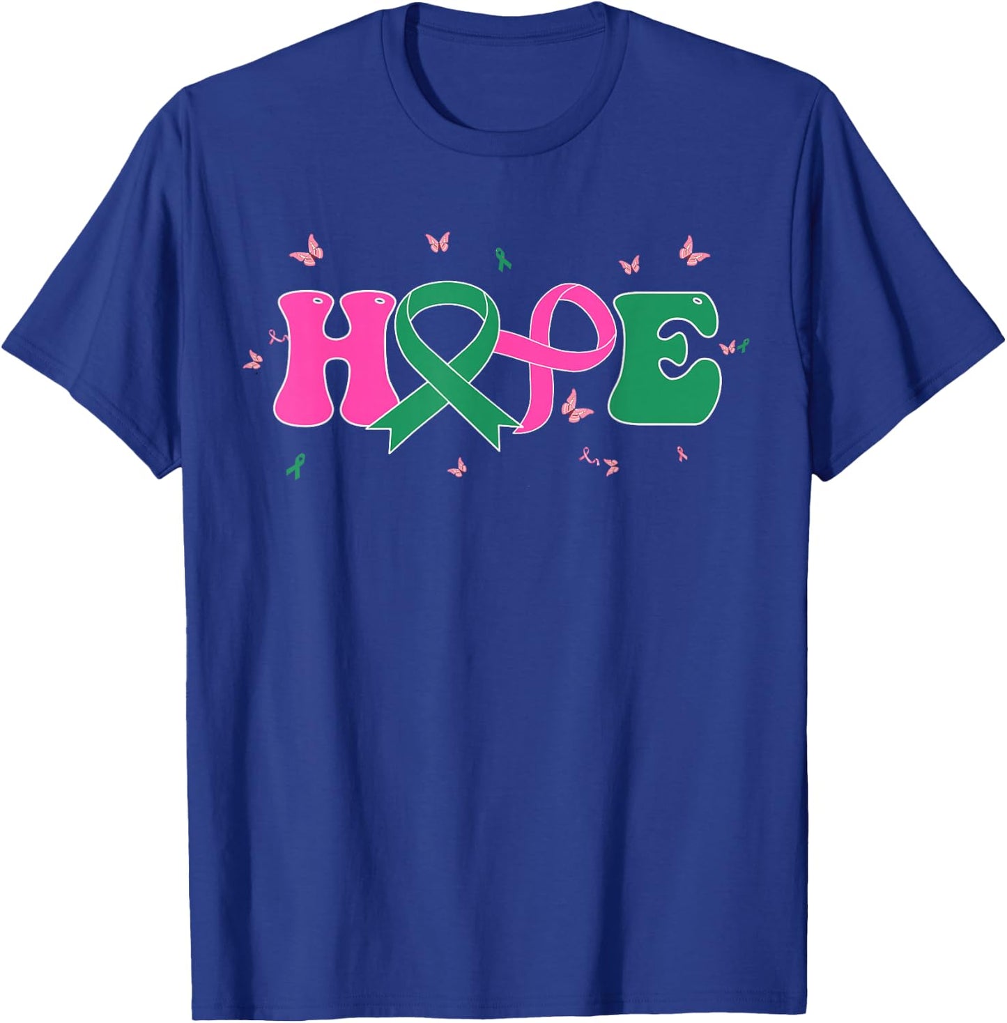 Hope Liver and Breast Cancer Awareness October Cancer Month T-Shirt - T-Shirt | Royal