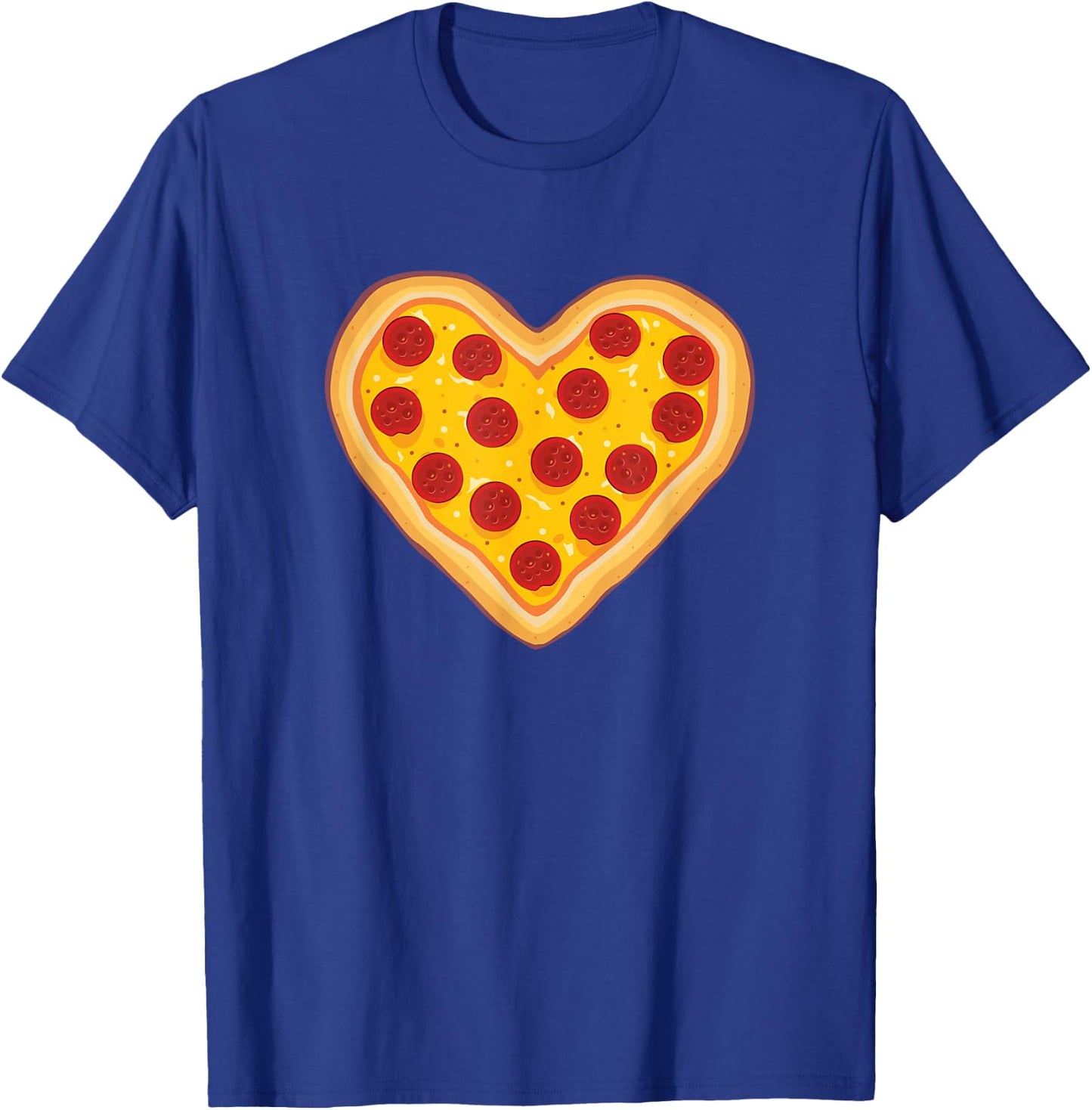 Pizza Love Heart Pepperoni Slice for Pizza Lovers T-Shirt - T-Shirt | Royal