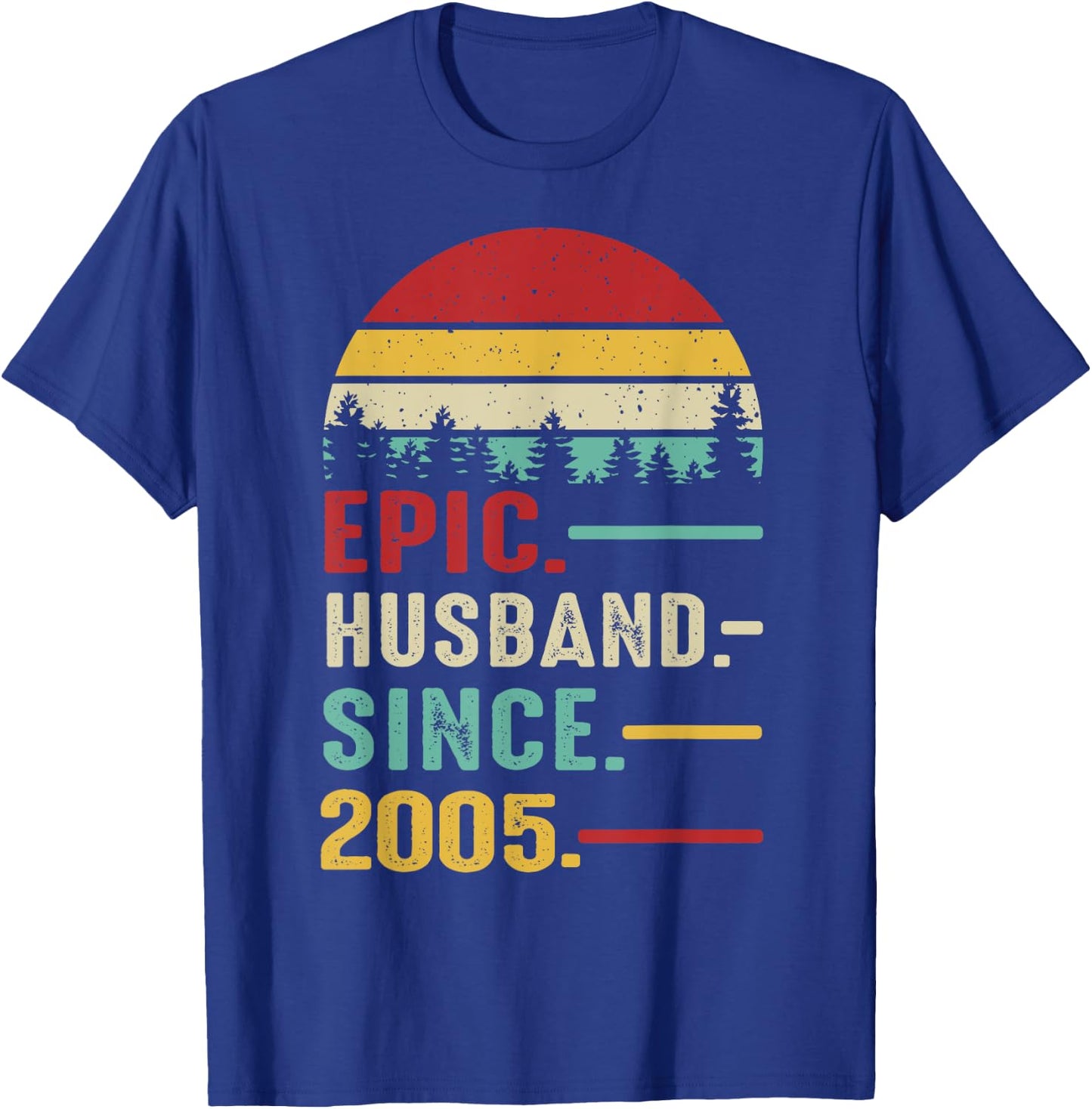 20th Wedding Anniversary Epic Husband Since 2005 T-Shirt - T-Shirt | Royal