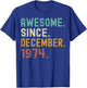 Retro Awesome Since December 1974 49th Birthday 49 Years Old T-Shirt - T-Shirt | Royal