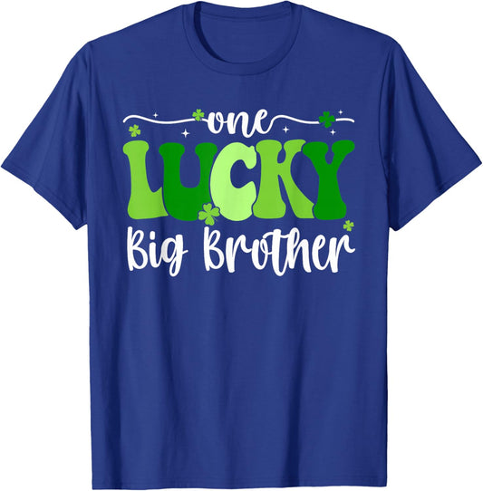 One Lucky Big Brother Groovy Big Brother St Patrick's Day T-Shirt - T-Shirt | Royal
