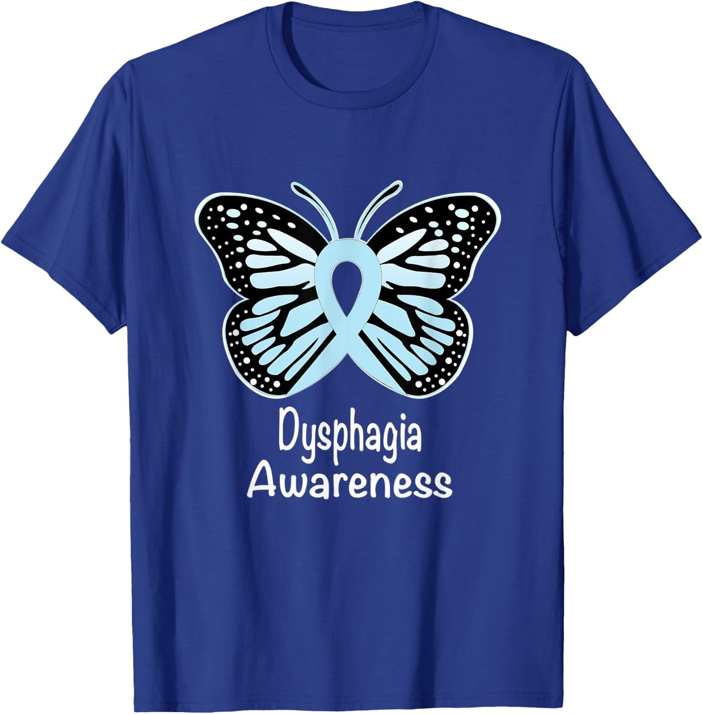 Dysphagia Awareness Warrior Support Light Blue Ribbon T-Shirt - T-Shirt | Royal