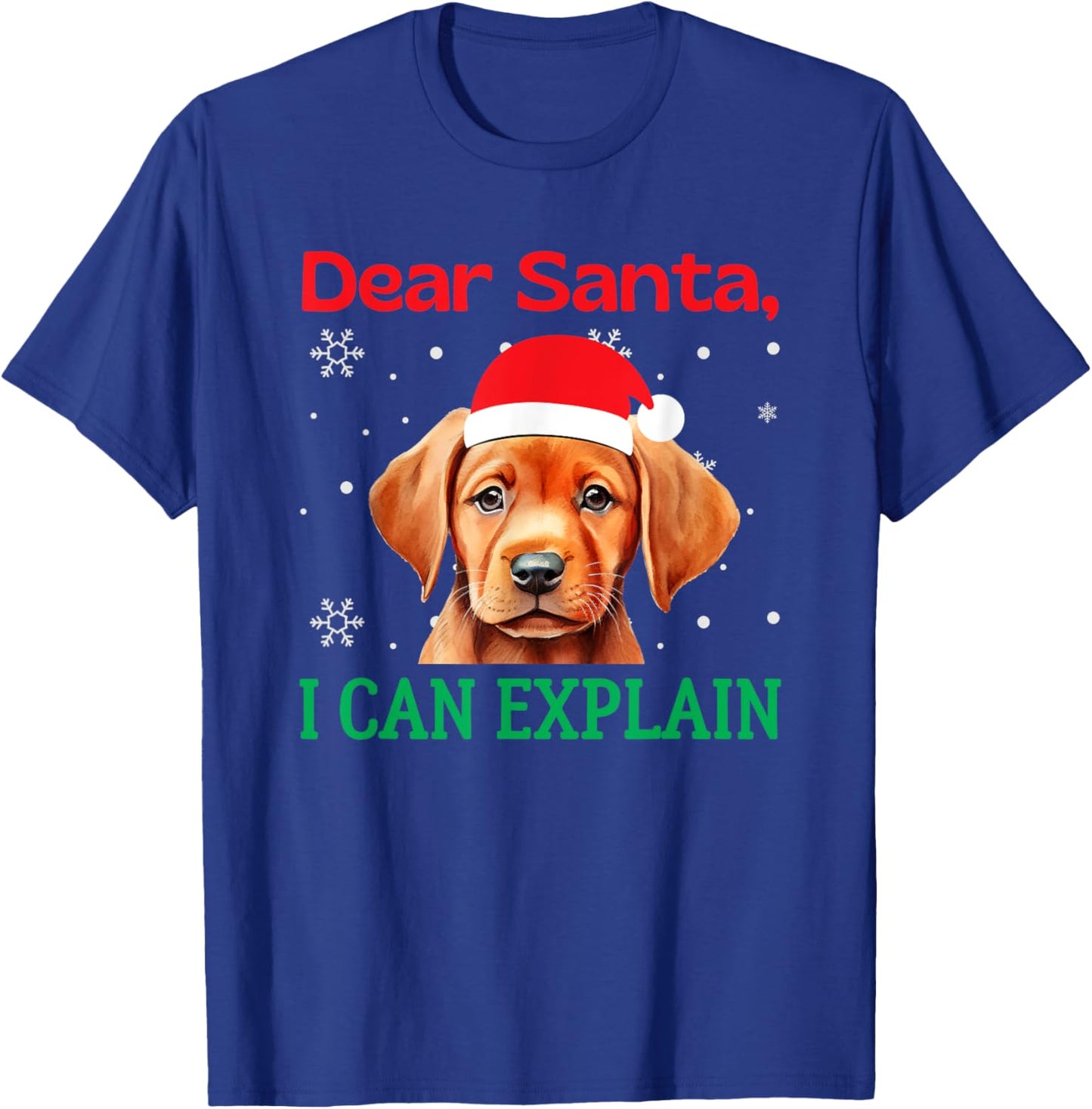 Fox Red Lab Christmas Santa Labrador Retriever T-Shirt - T-Shirt | Royal